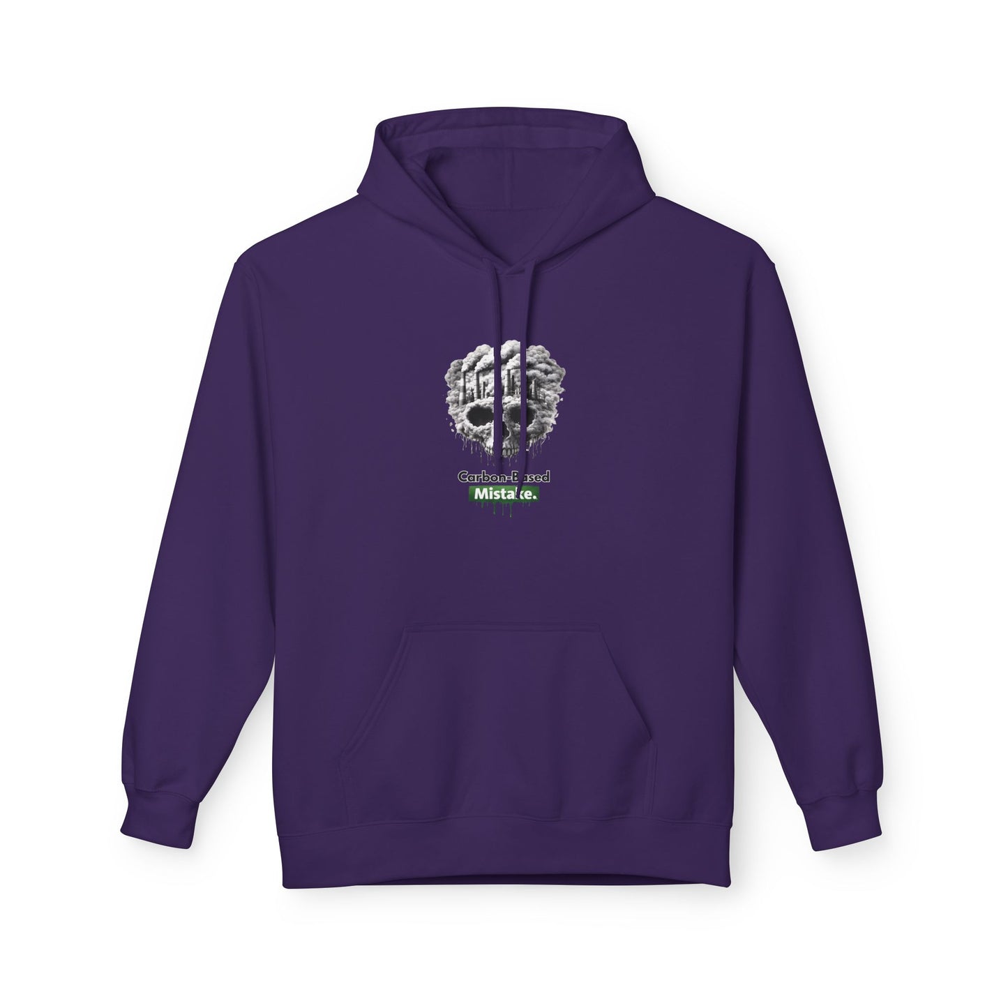 Unisex Hoodie — “Carbon-Based Mistake” Graphic Pullover, Gift for Earth Day, Sarcastic Hoodie