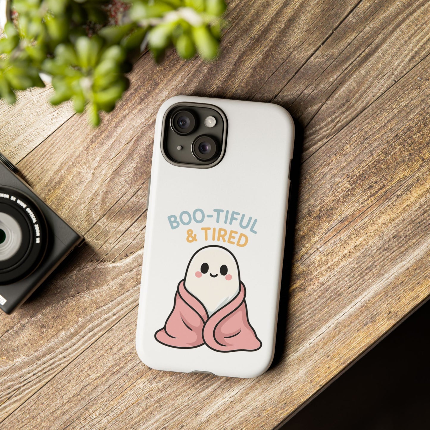 Boo-tiful & Tired Phone Case, Halloween-Themed Design