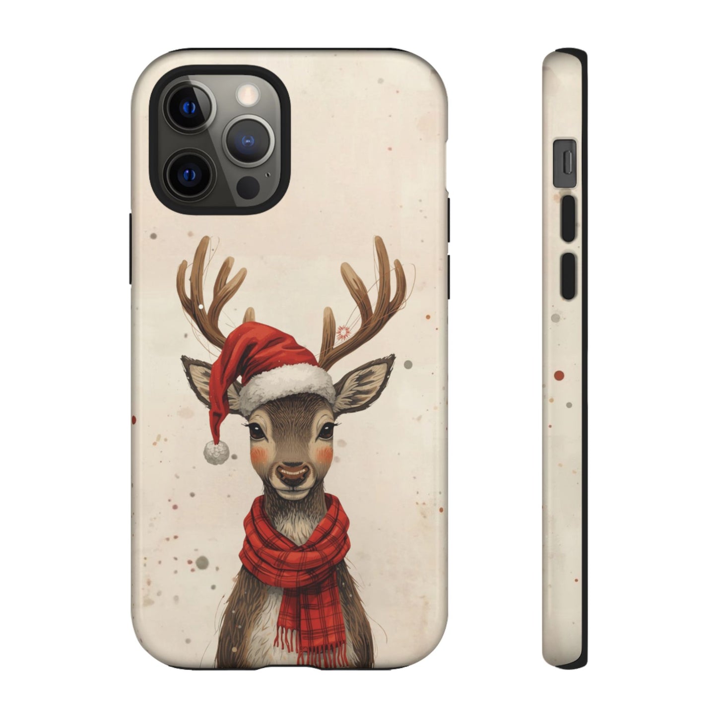 Christmas Reindeer Phone Case, Dual Layer Phone Case for Iphone 17, 16, 15, 14, 13, 12, 11