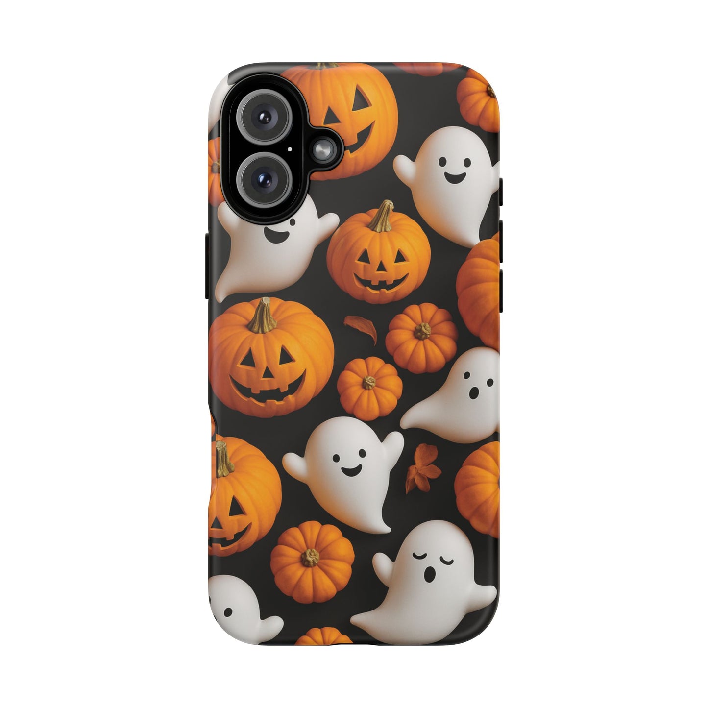 Halloween Phone Case, Spooky Ghosts and Pumpkins Design