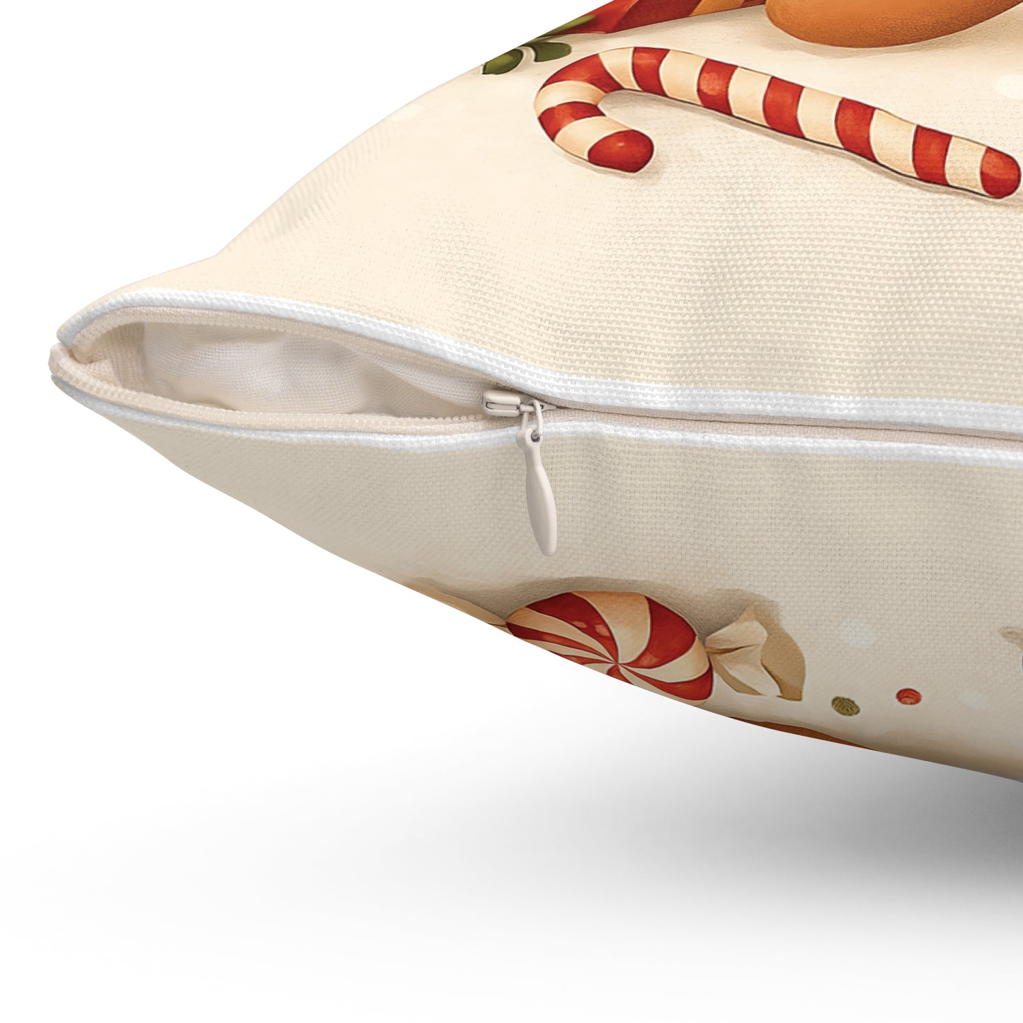 Cute Gingerbread Man Christmas Pillow — Holiday Decorative Throw Cushion