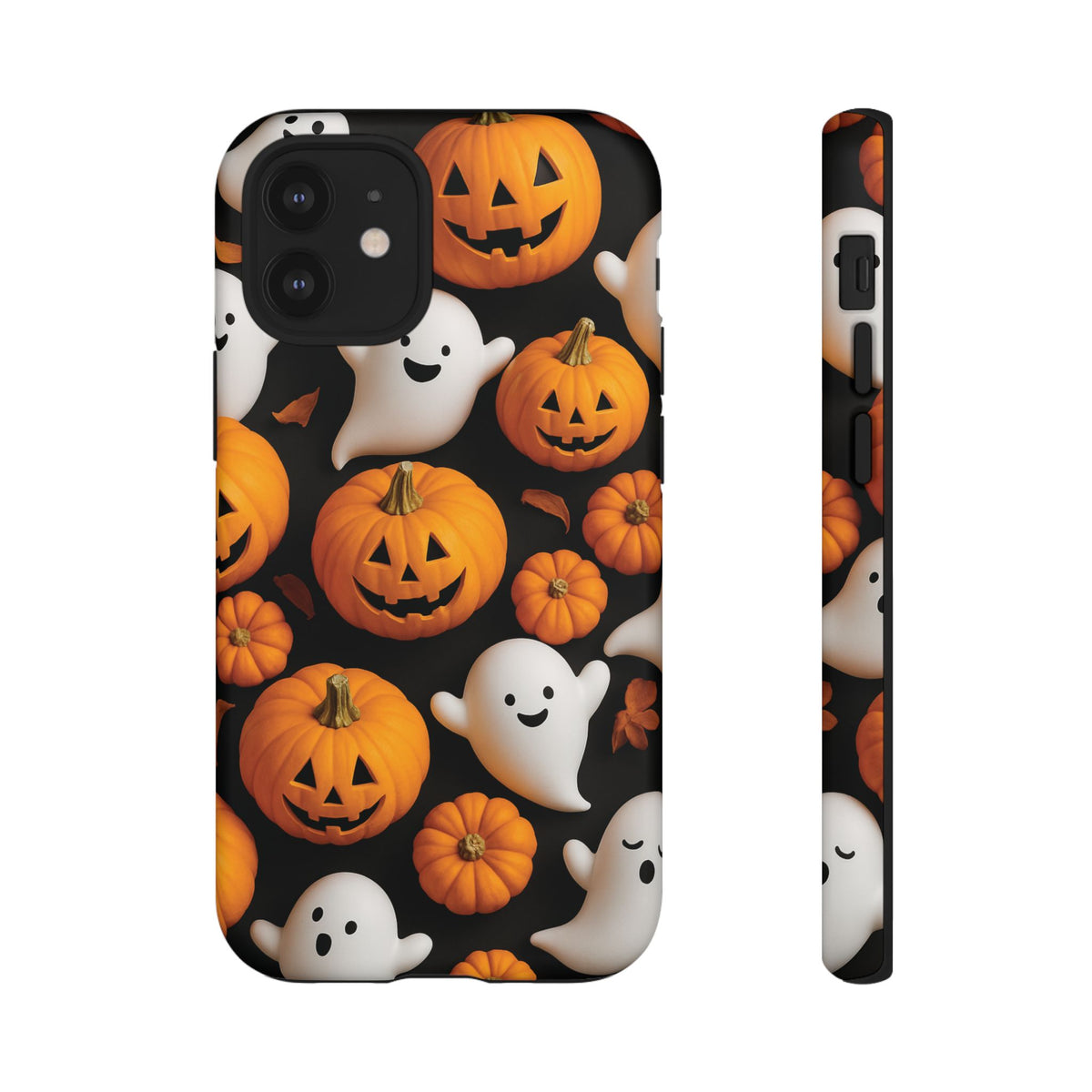 Halloween Phone Case, Spooky Ghosts and Pumpkins Design