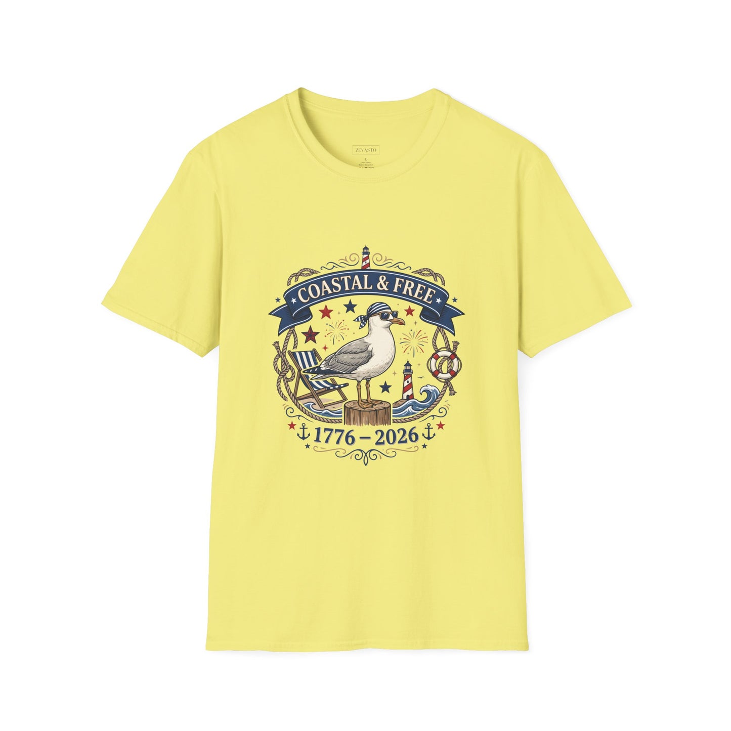 Coastal & Free Seagull T-Shirt — Patriotic 4th of July Tee