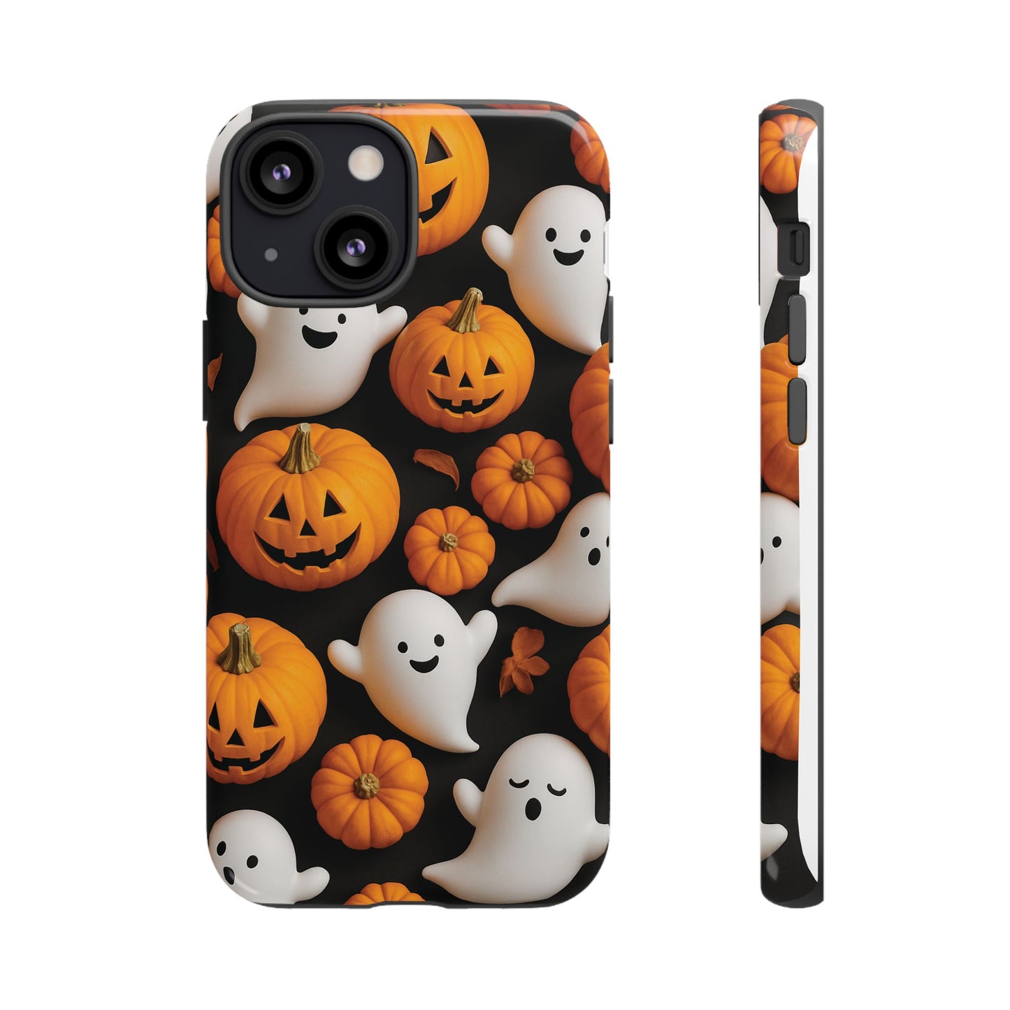 Halloween Phone Case, Spooky Ghosts and Pumpkins Design