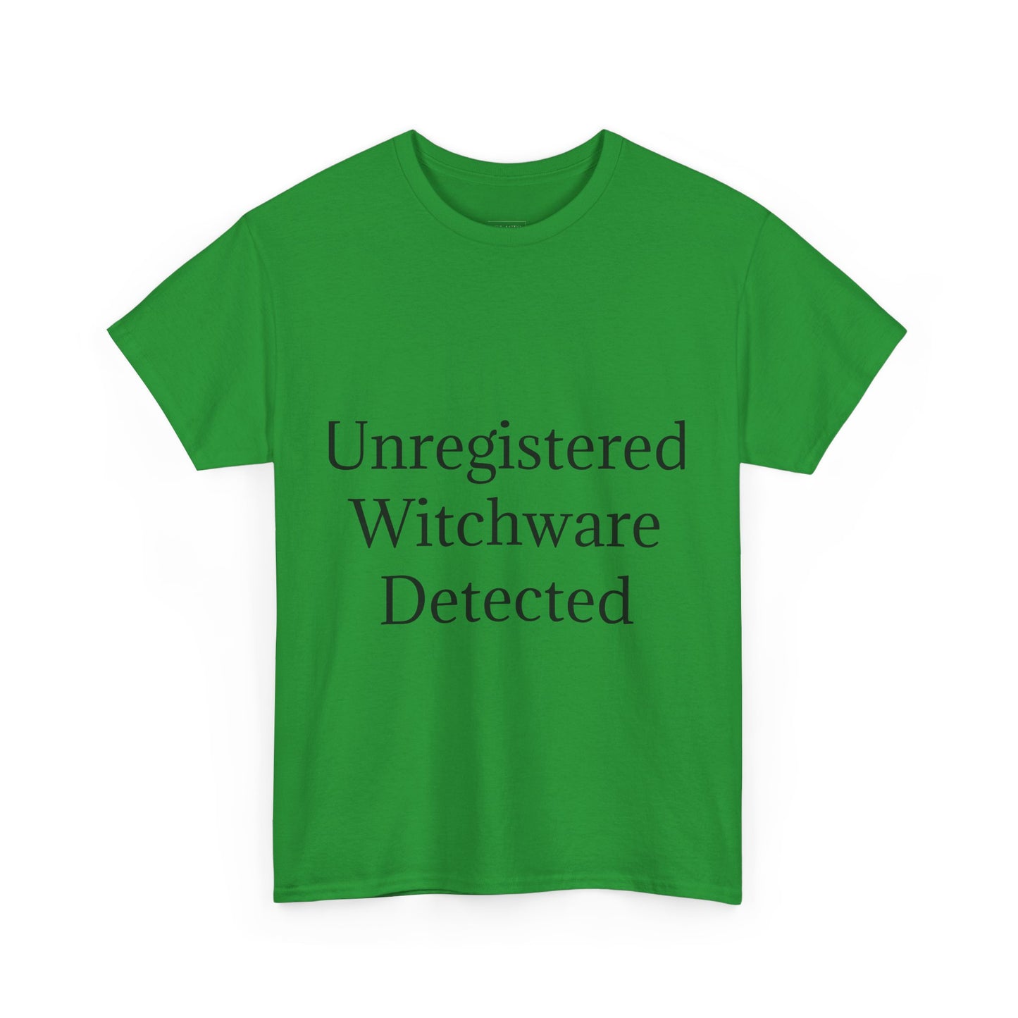 Unisex Heavy Cotton Tee - Unregistered Witchware Detected, Witchy Apparel, Halloween Tee