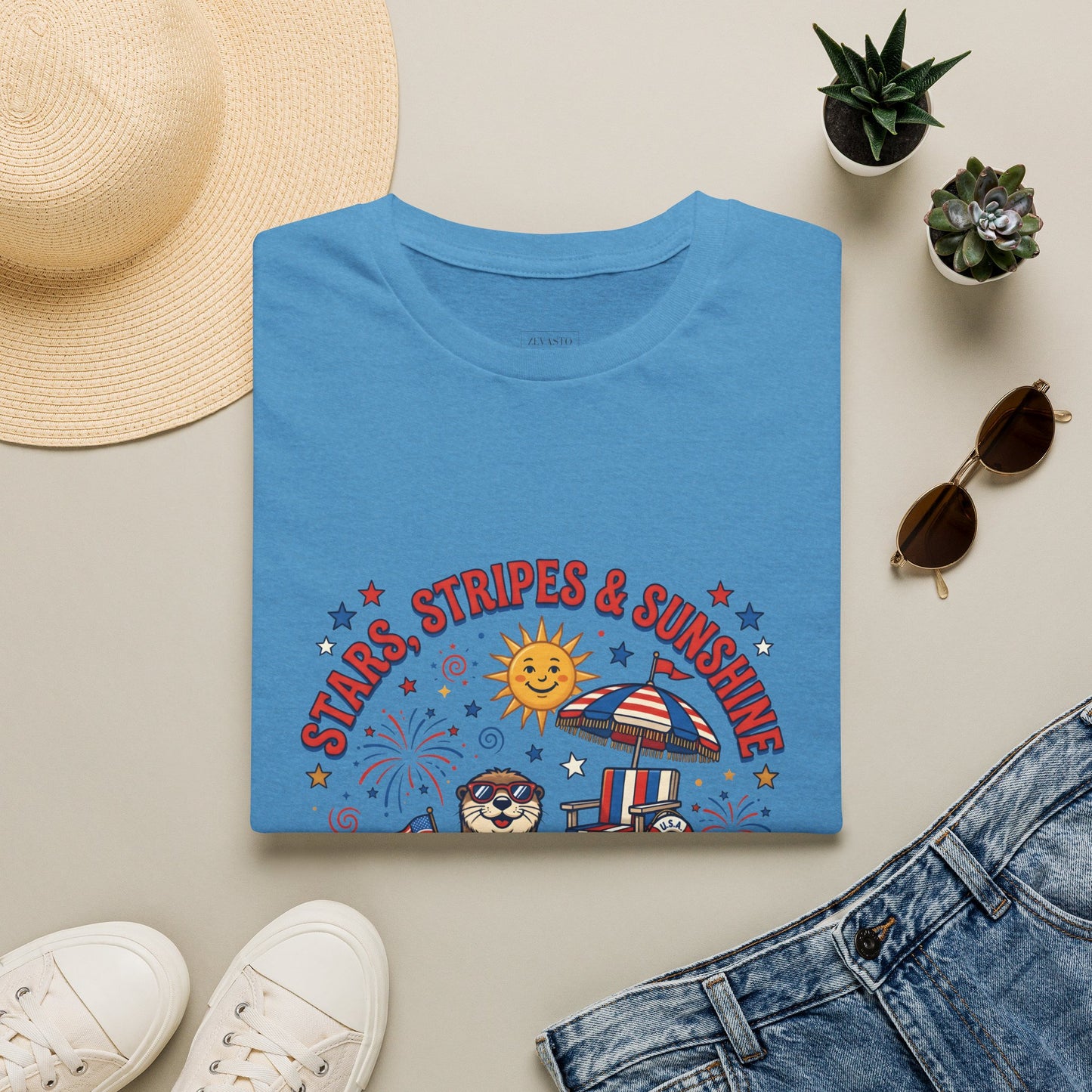 Stars, Stripes & Sunshine T-Shirt — Patriotic 1776–2026 Summer Tee, 4th of July Shirt