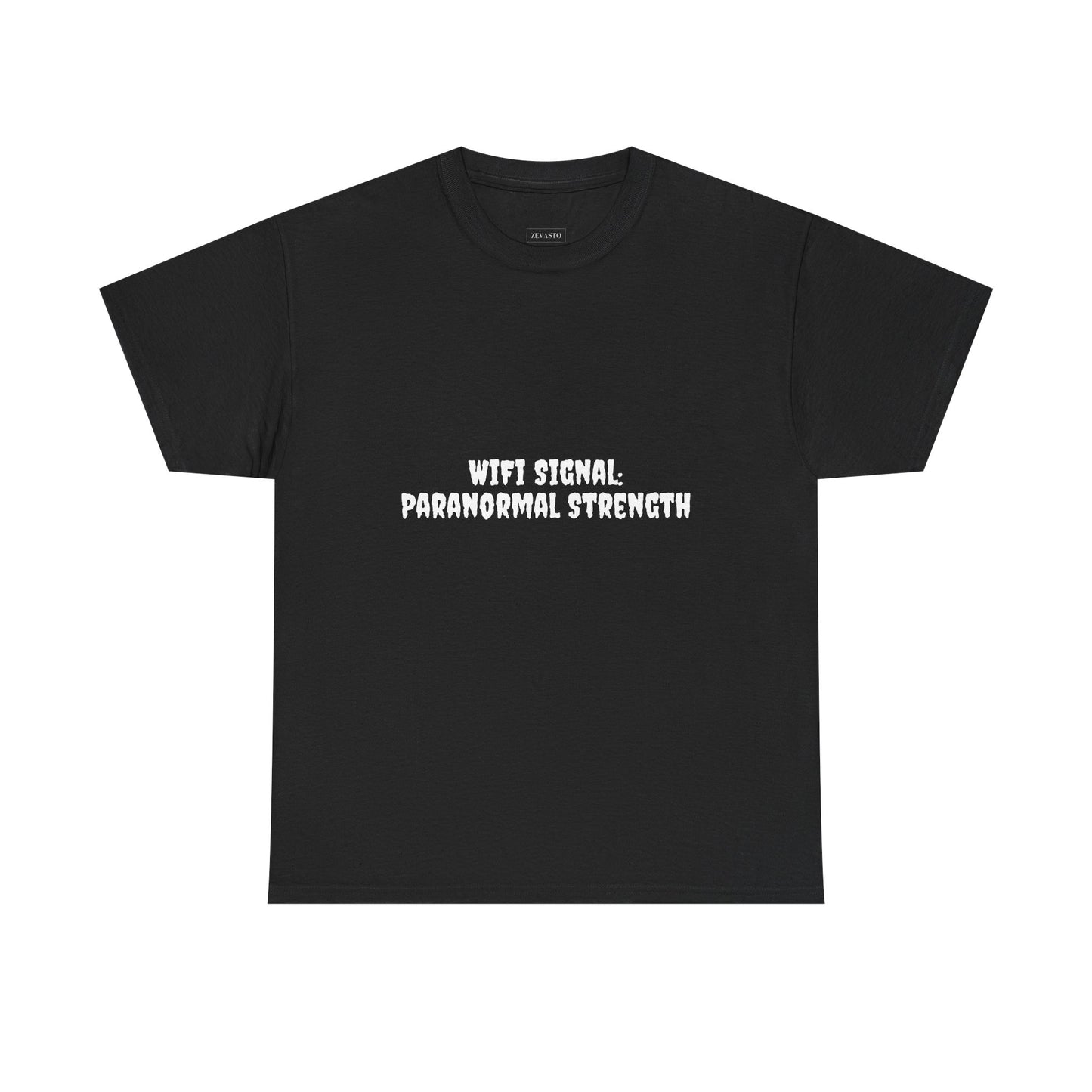 Paranormal Strength Tee, Unisex Heavy Cotton Tee, Funny Wifi Signal T-Shirt, Humor Apparel