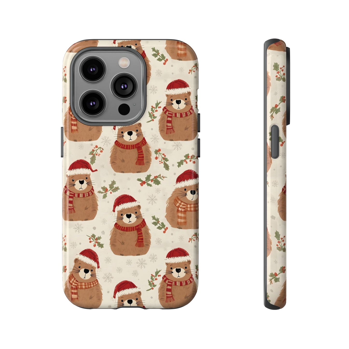 Christmas Phone Case, Cute Capybara Phone Case for Iphone 17, 16, 15, 14, 13, 12, 11 & Samsung