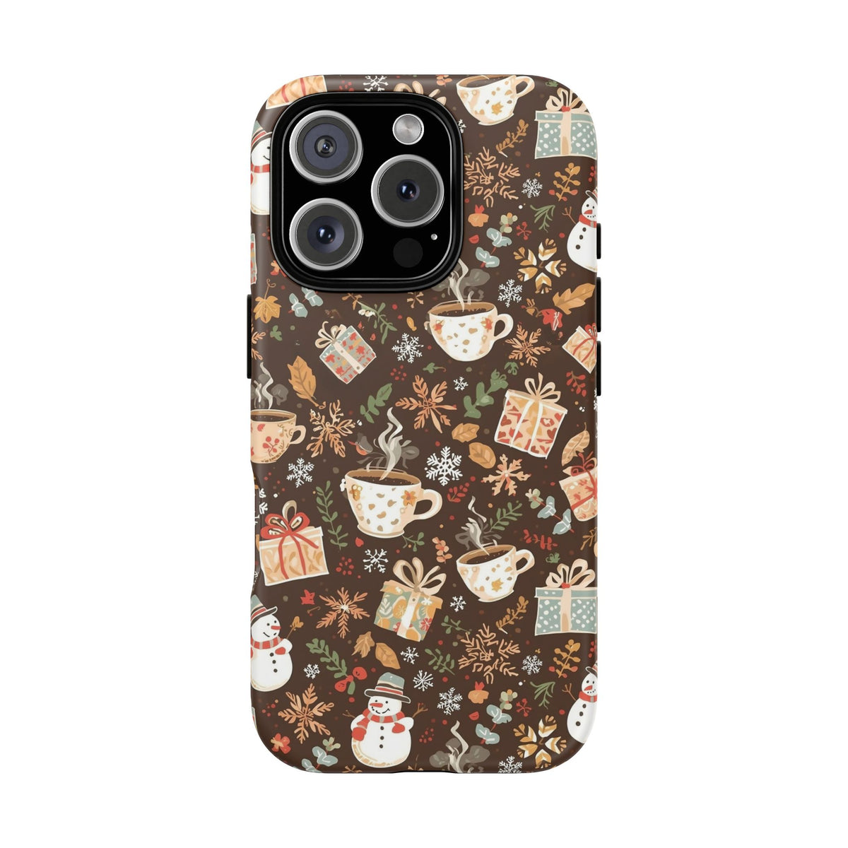 Christmas Phone Case, Winter Holiday Phone Case with Snowmen and Gifts Design for Iphone & Samsung
