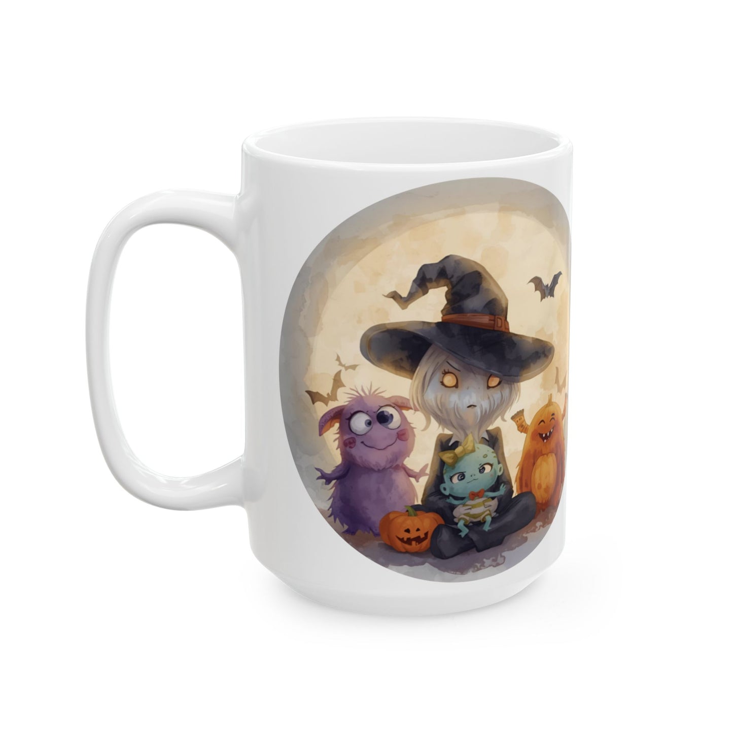 Whimsical Halloween Mug, Cute Monster Design