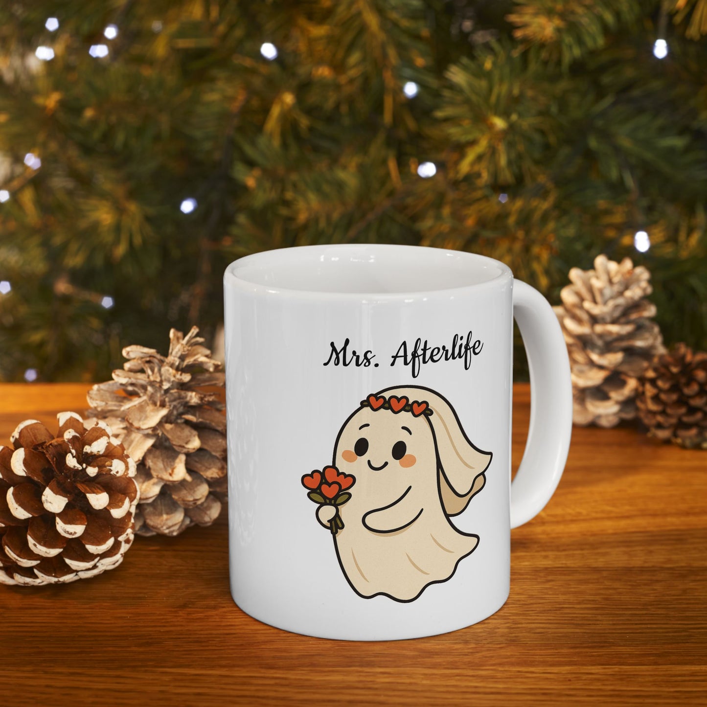 Halloween Ceramic Mug - Mrs. Afterlife, Cute Gift for Couples, Perfect for Coffee Lovers