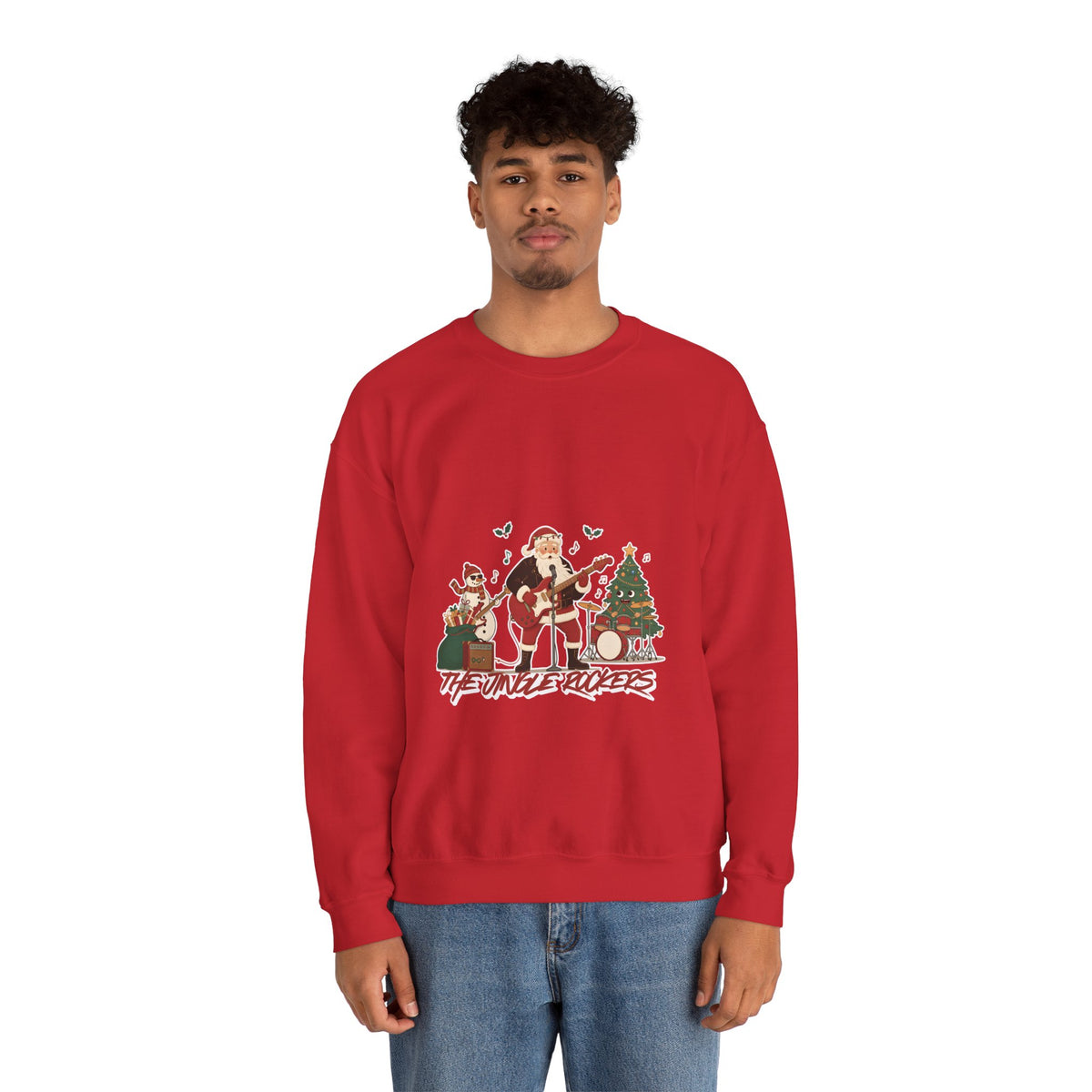 Funny Christmas Sweatshirt – "The Jingle Rockers" Holiday Band Crewneck