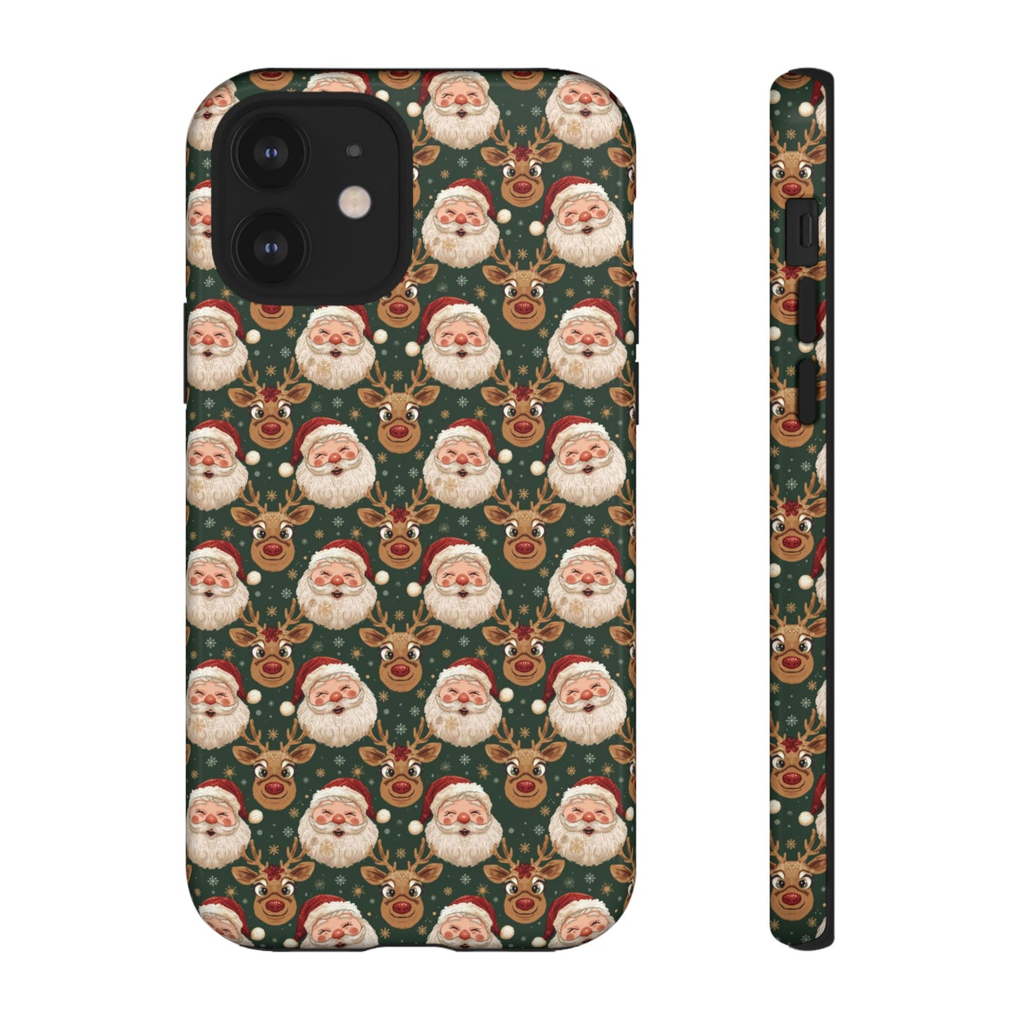 Christmas Santa-Reindeer Phone Case, Dual Layer Phone Case for Iphone 17, 16, 15, 14, 13, 12, 11 & Samsung