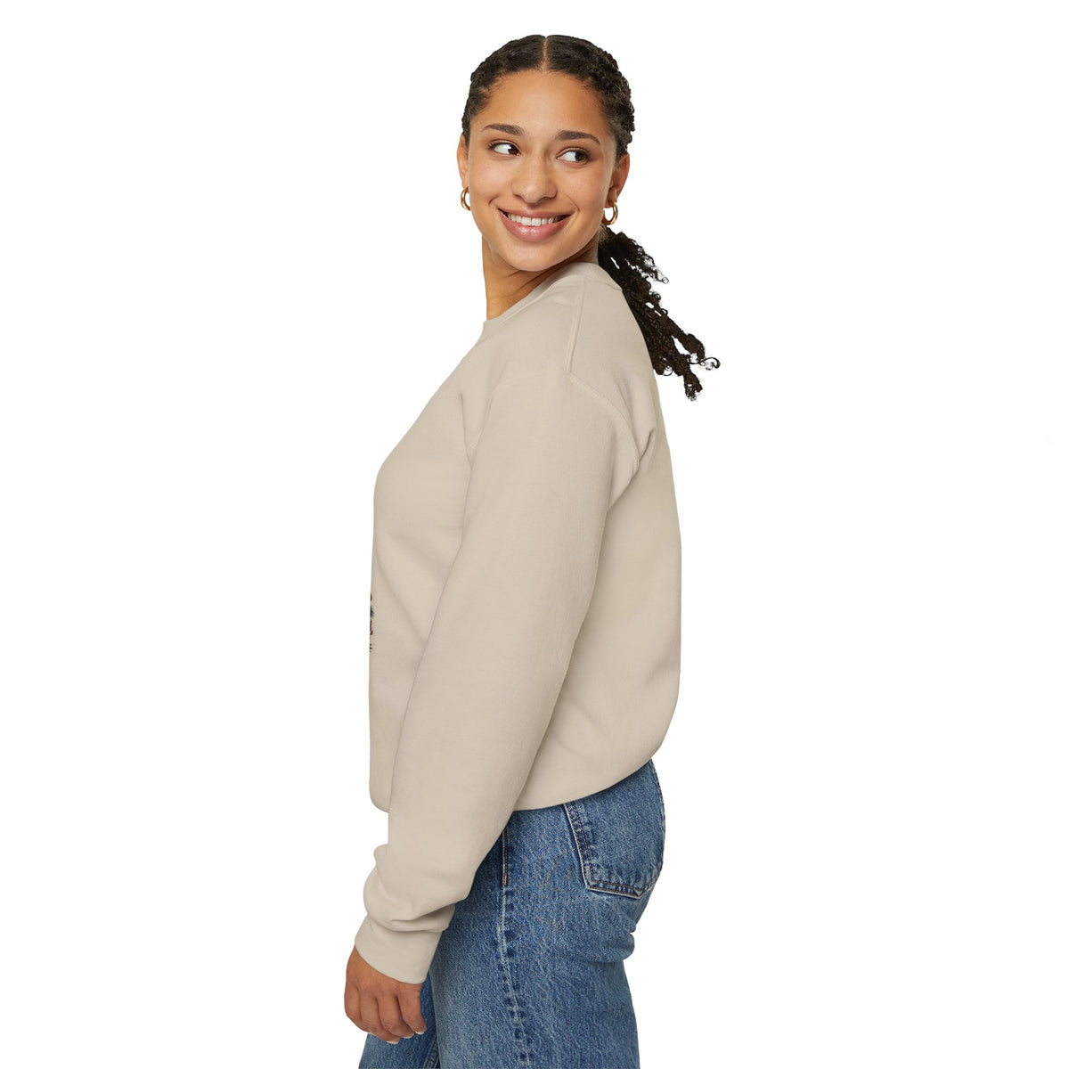 Cinnamon & Pine Crewneck Sweatshirt — Cozy Holiday Lantern Design Sweatshirt