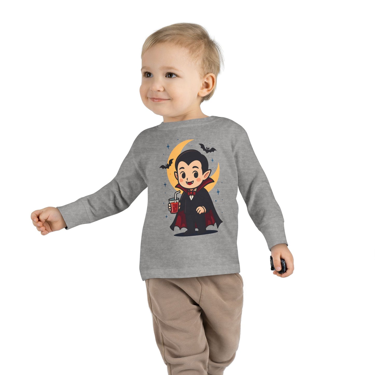 Toddler Halloween Tee, Cute Vampire Long Sleeve Shirt, Spooky Kids Apparel, Halloween Costume Top, Toddler Party Wear