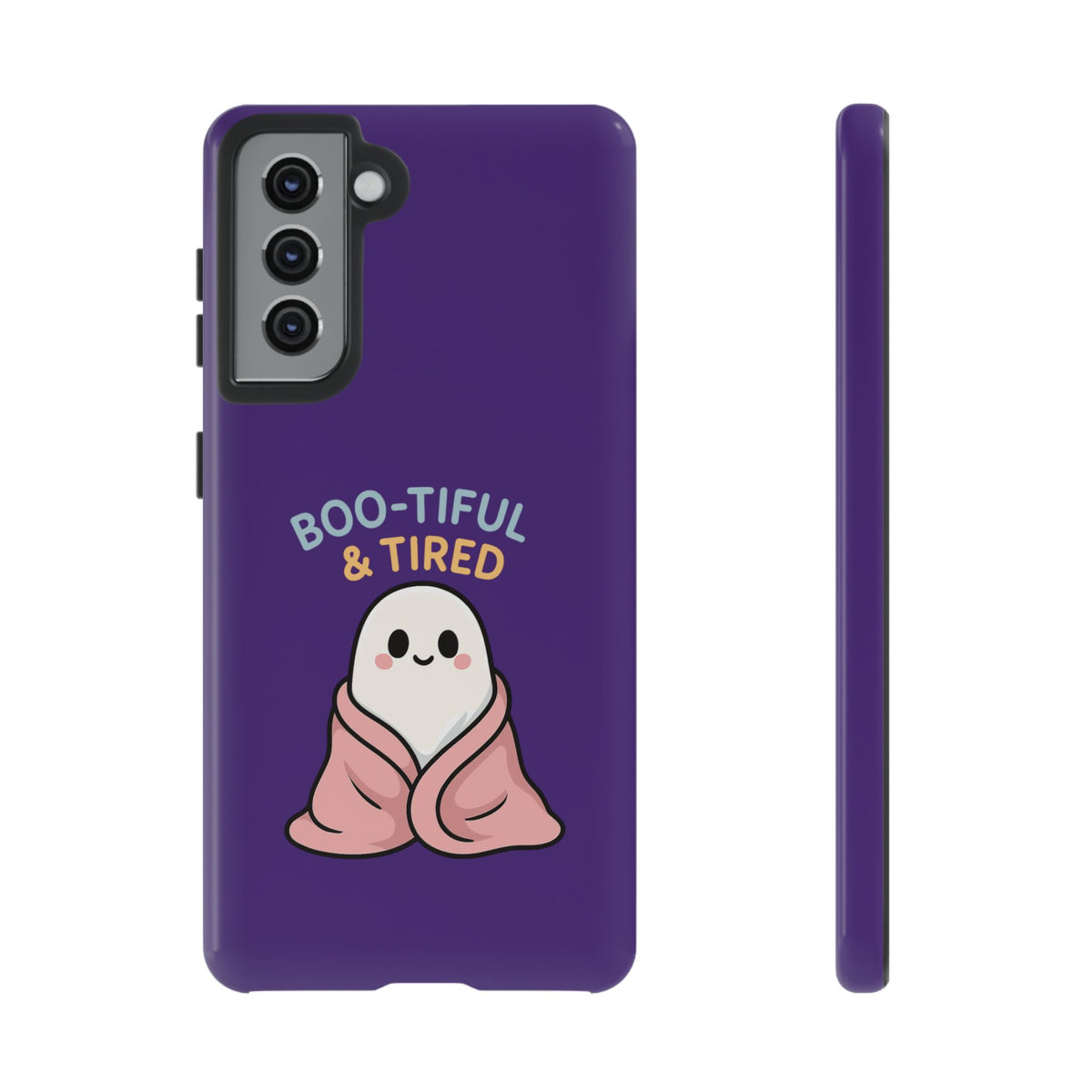 Boo-Tiful & Tired Phone Case, Halloween-Themed Design