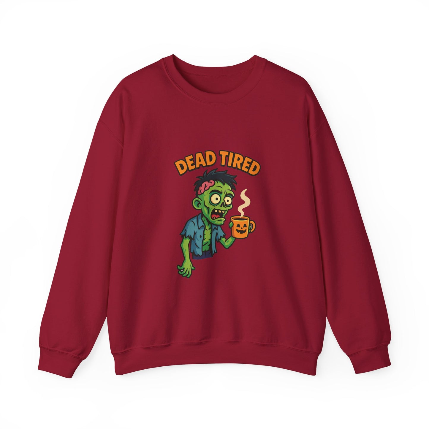 Dead Tired Zombie Sweatshirt, Funny Halloween Crewneck, Spooky Season Apparel