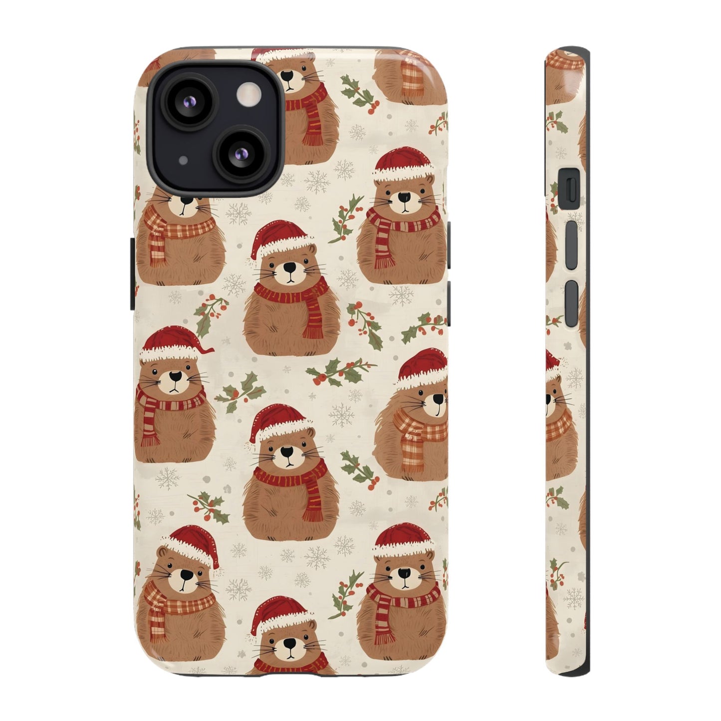Christmas Phone Case, Cute Capybara Phone Case for Iphone 17, 16, 15, 14, 13, 12, 11 & Samsung