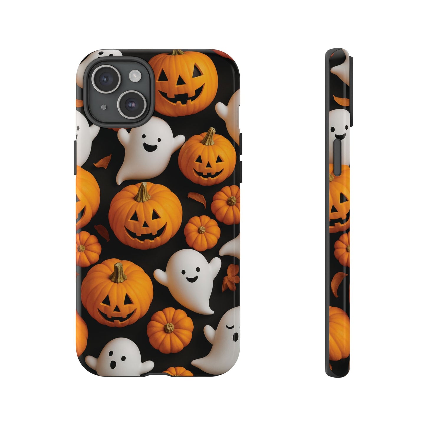 Halloween Phone Case, Spooky Ghosts and Pumpkins Design