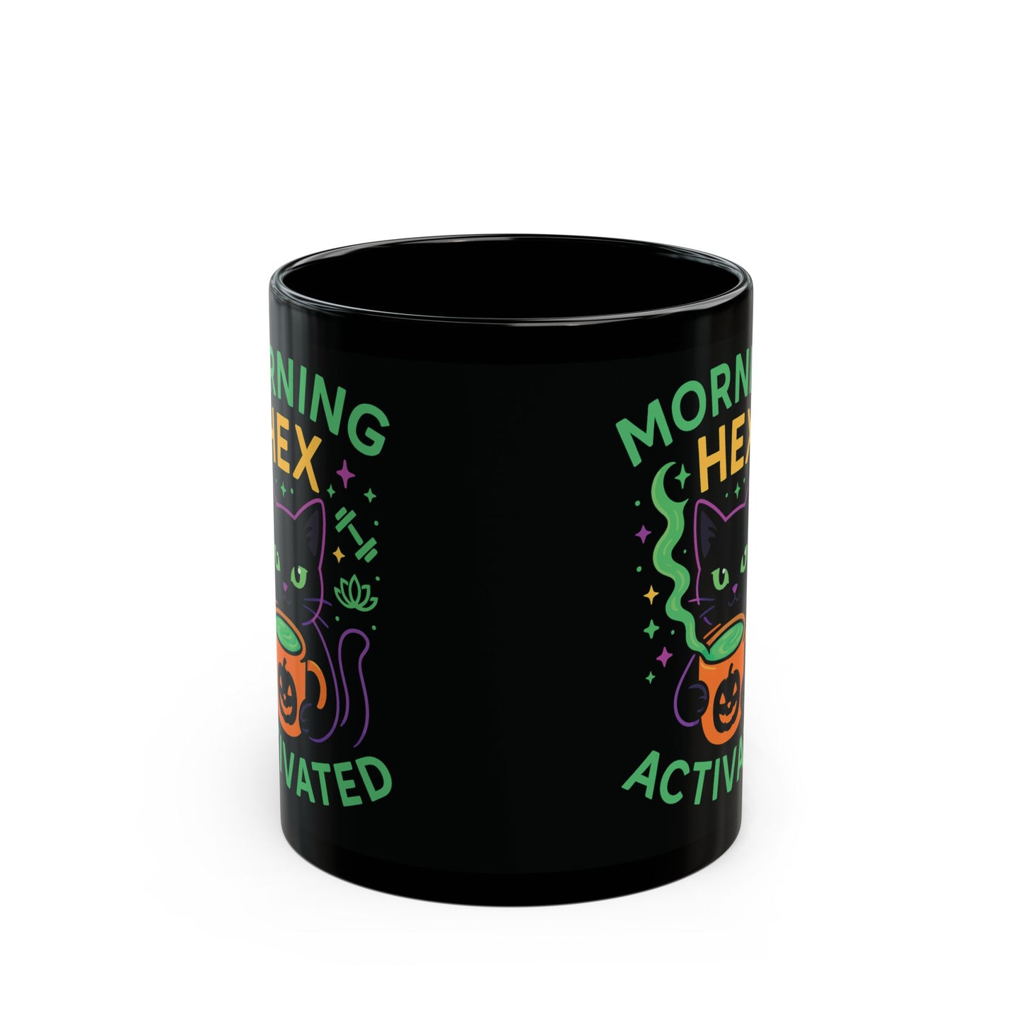 Cat-Themed Mug - Morning Hex Activated, Halloween Decor