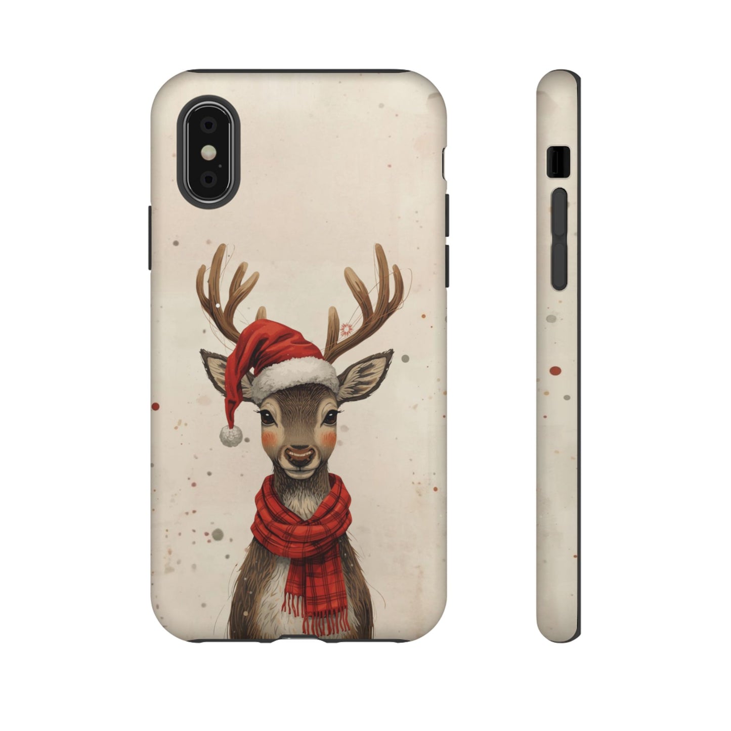 Christmas Reindeer Phone Case, Dual Layer Phone Case for Iphone 17, 16, 15, 14, 13, 12, 11
