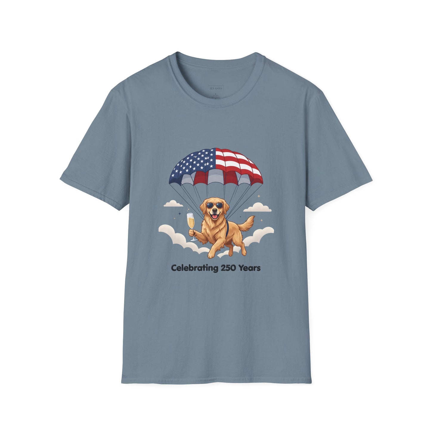 Patriotic Golden Retriever T-Shirt — "Celebrating 250 Years"