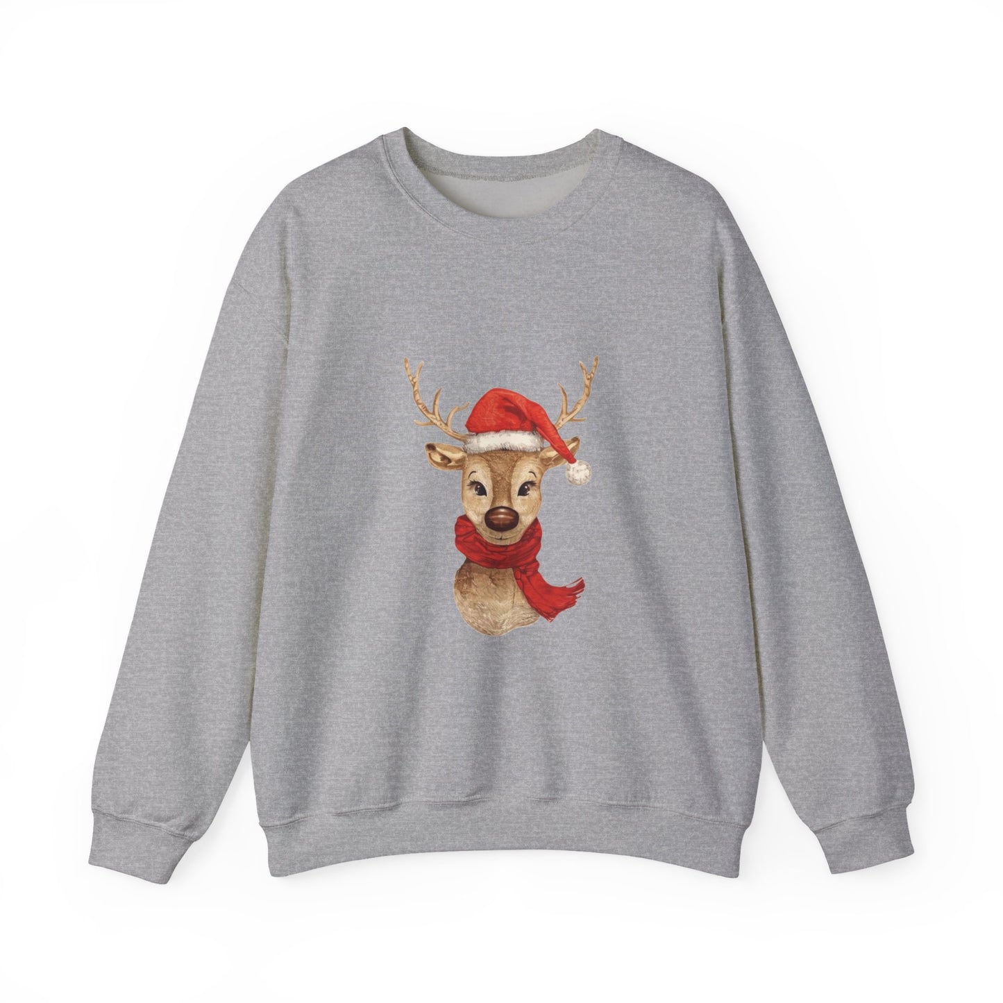 Christmas Reindeer Sweatshirt, Cozy Holiday Crewneck, Winter Fashion, Festive Sweater