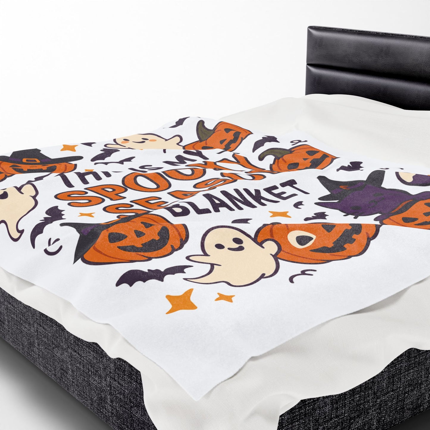 Halloween Themed Velveteen Plush Blanket, Cozy-Spooky Blanket