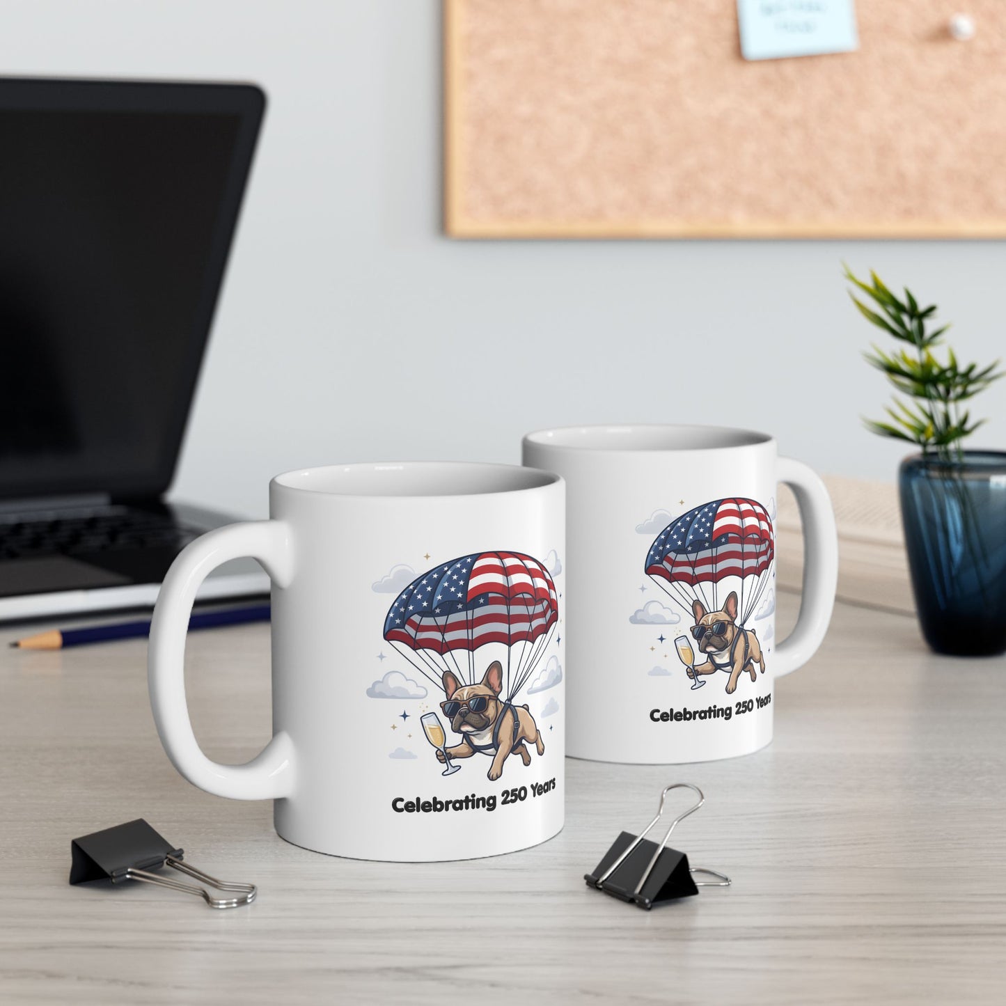 Patriotic French Bulldog Ceramic Mug