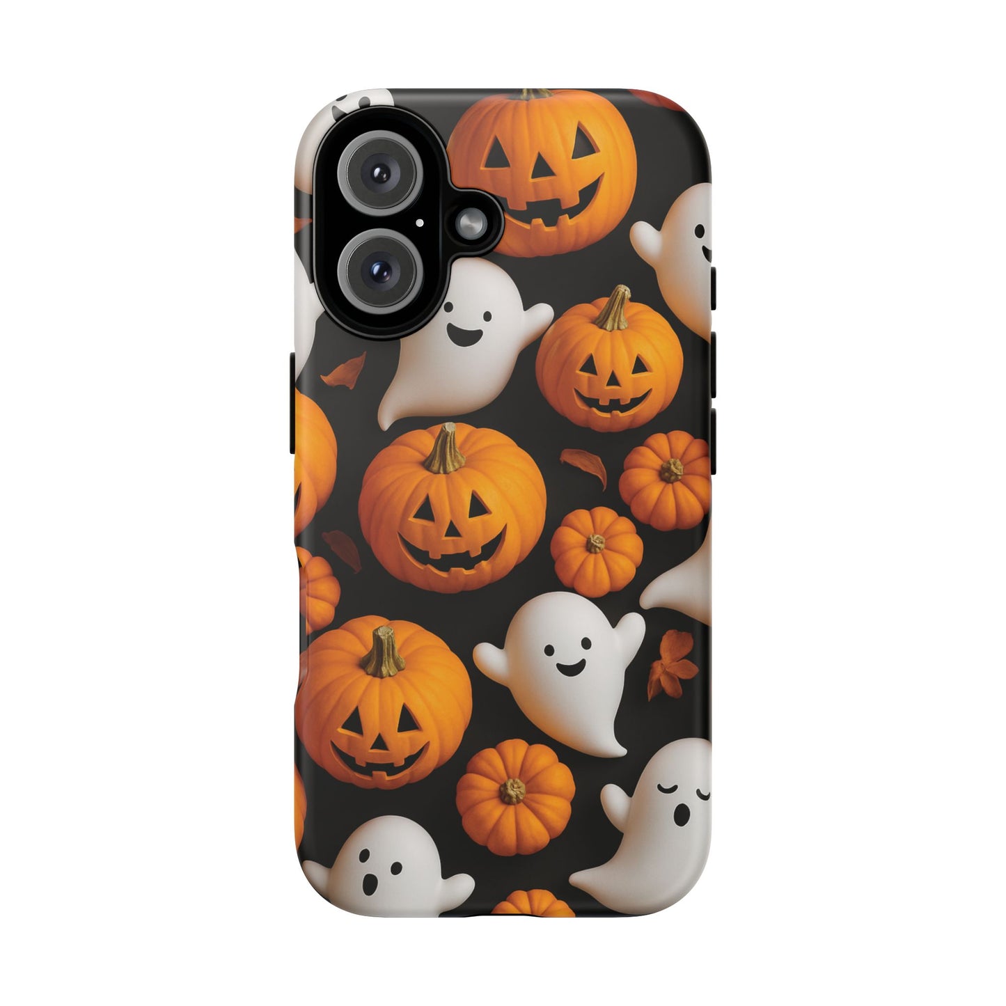 Halloween Phone Case, Spooky Ghosts and Pumpkins Design