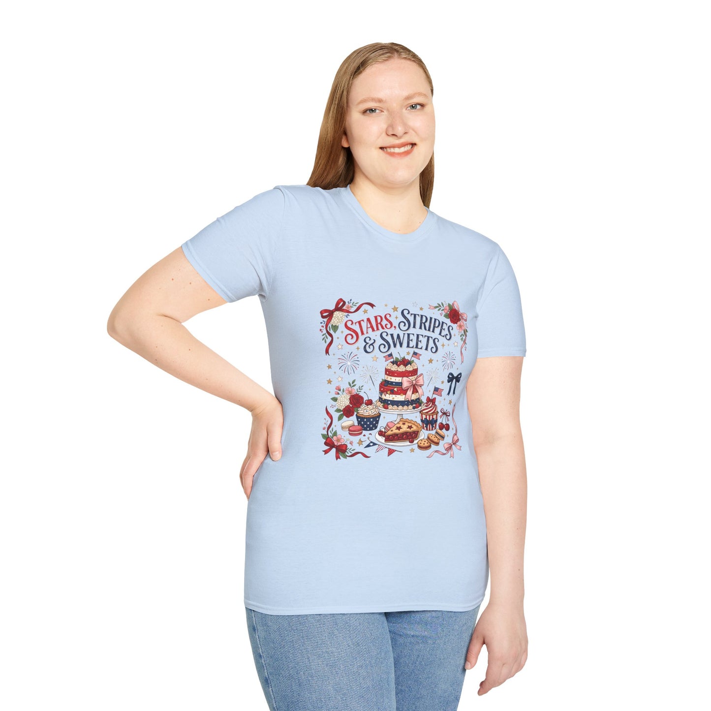 Stars, Stripes & Sweets T-Shirt — Patriotic 4th of July Dessert Graphic Tee