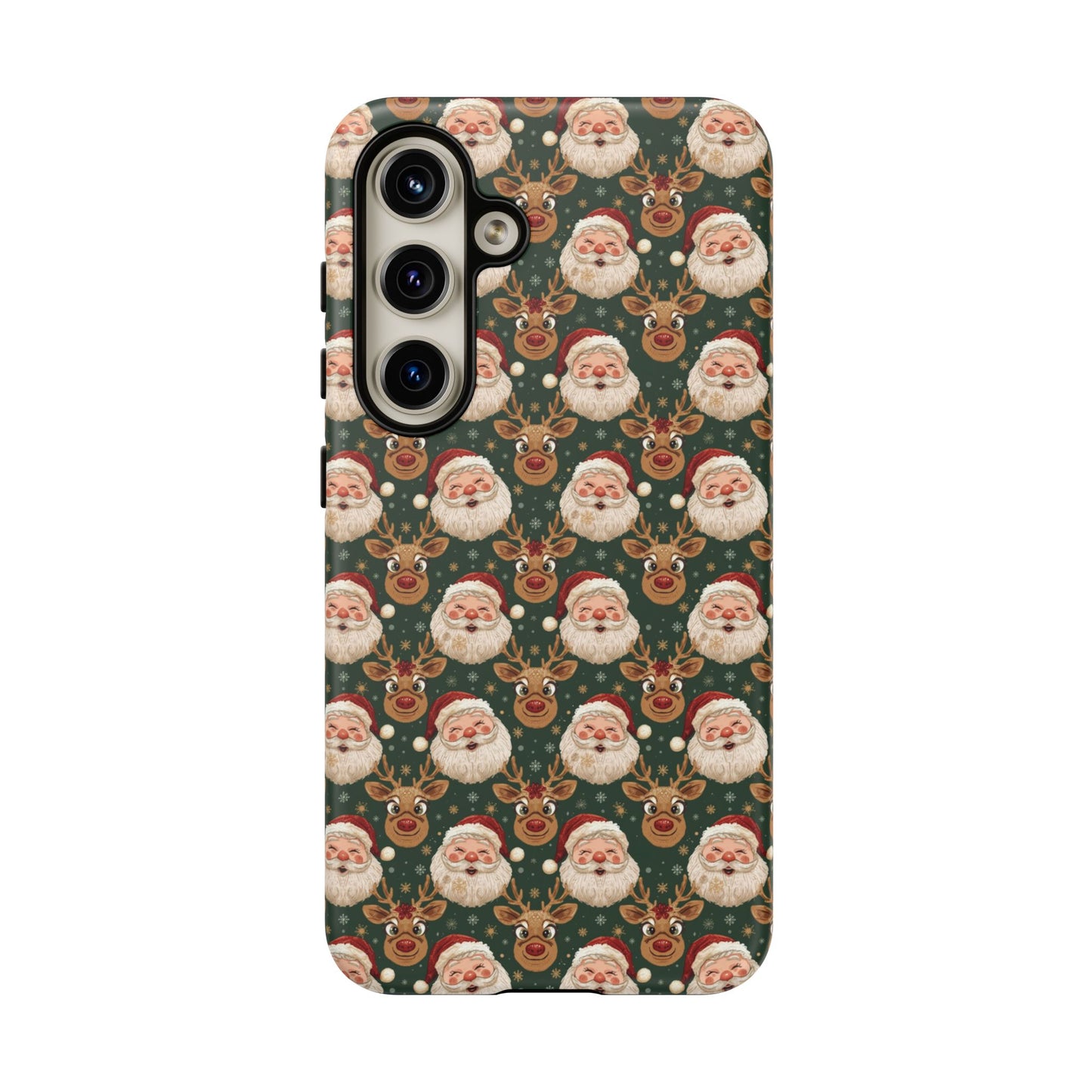 Christmas Santa-Reindeer Phone Case, Dual Layer Phone Case for Iphone 17, 16, 15, 14, 13, 12, 11 & Samsung