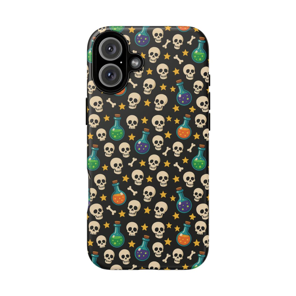 Skull & Potion Phone Case, Trendy Cell Phone Cover, Halloween Gift, Gothic Phone Accessory, Spooky Style Case, Tough Cases