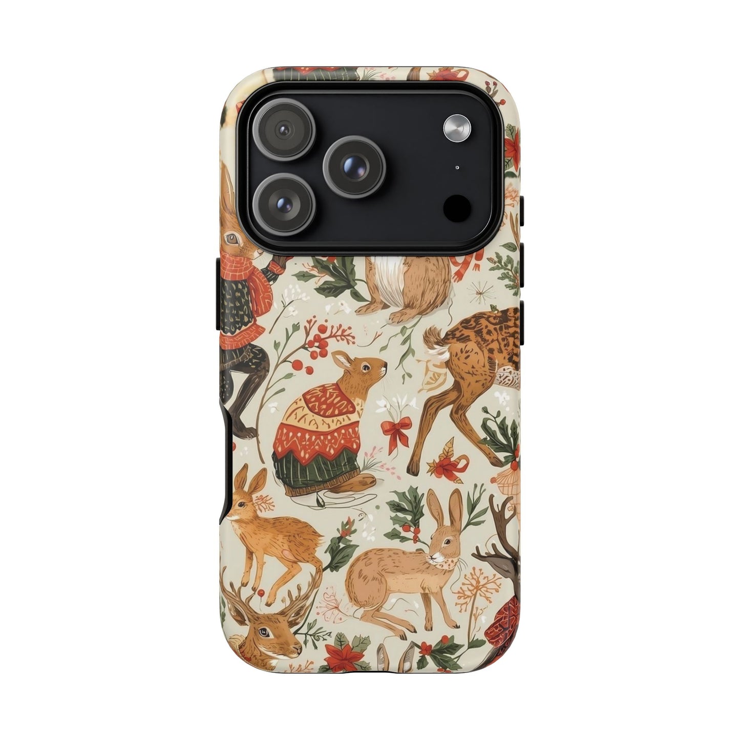 Christmas Phone Case, Animals in Christmas Spirit - Tough and Stylish for Nature Lovers