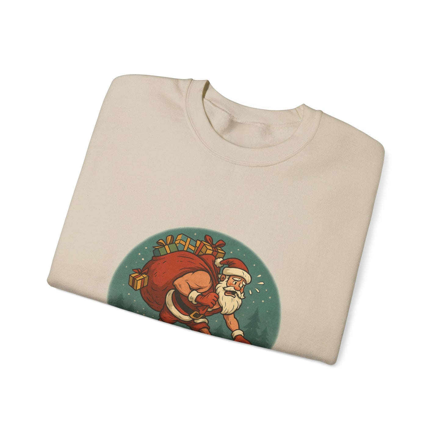 Santa Skipping Leg Day Sweatshirt, Funny Christmas Crewneck, Unisex Holiday Apparel, Gift for Gym Lovers, Cozy Winter Wear