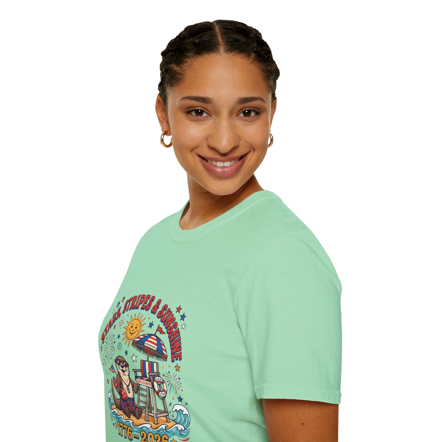 Stars, Stripes & Sunshine T-Shirt — Patriotic 1776–2026 Summer Tee, 4th of July Shirt