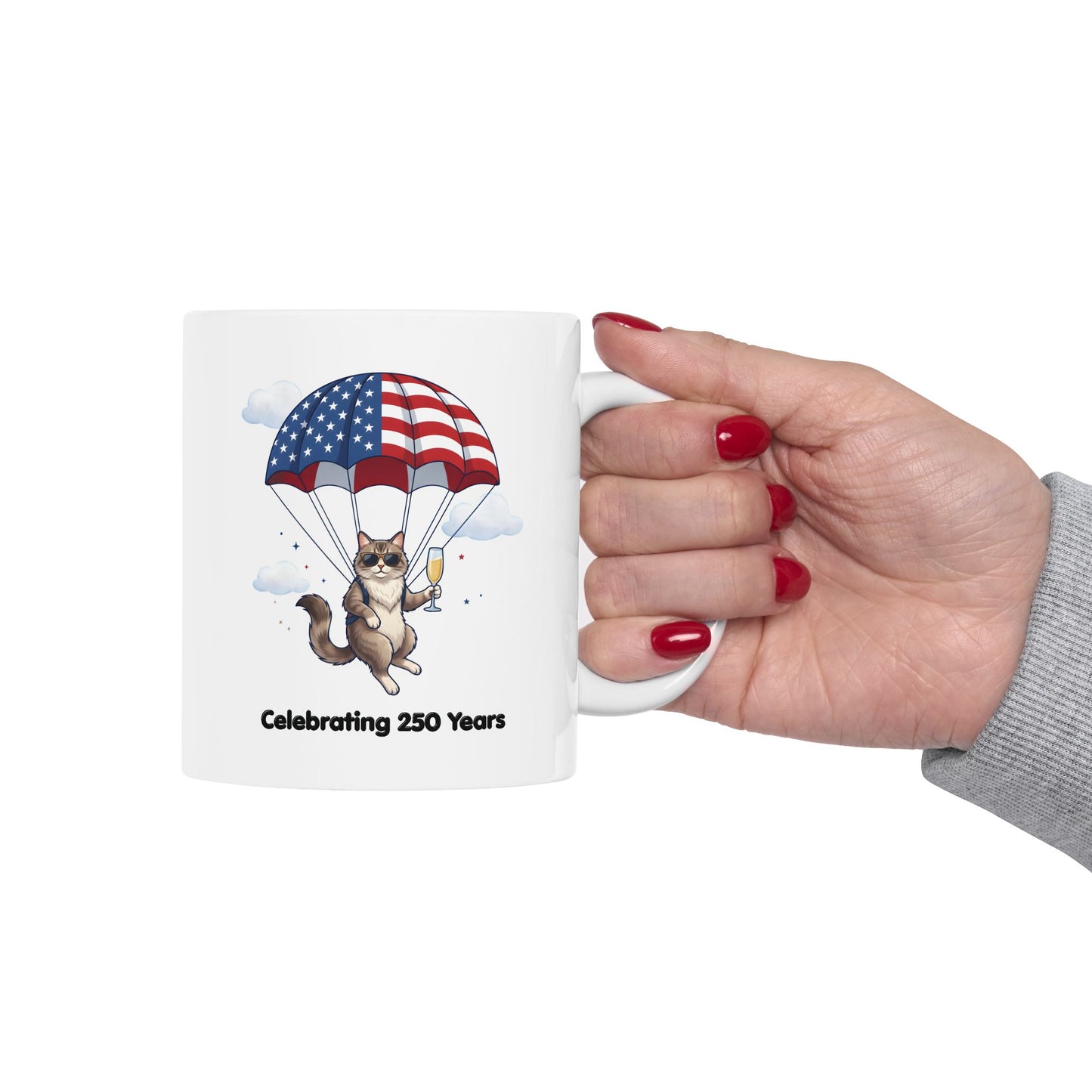Patriotic Cat Ceramic Mug