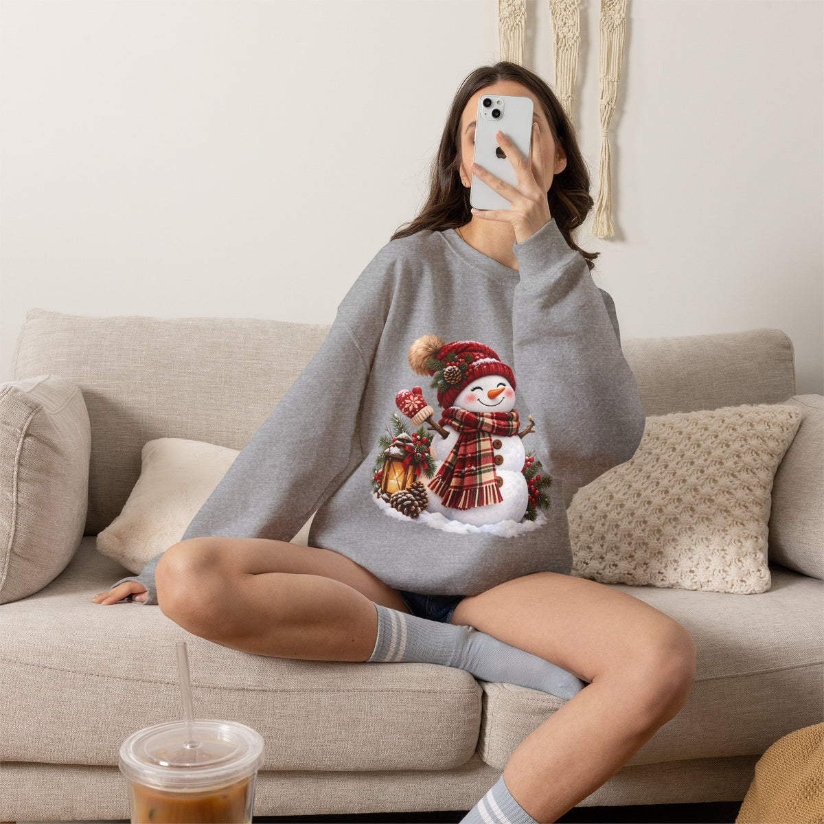Snowman Holiday Sweatshirt - Cozy Christmas Unisex Sweatshirt