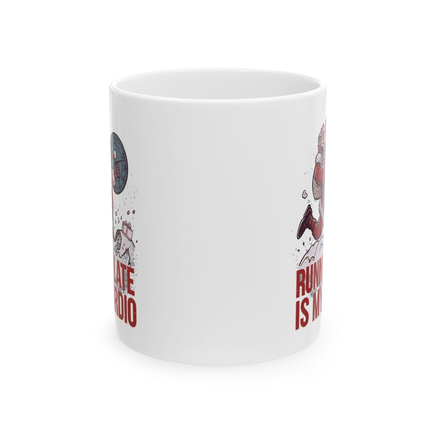 Running Late Is My Cardio, Funny Christmas Ceramic Mug, Gift for Fitness Enthusiasts