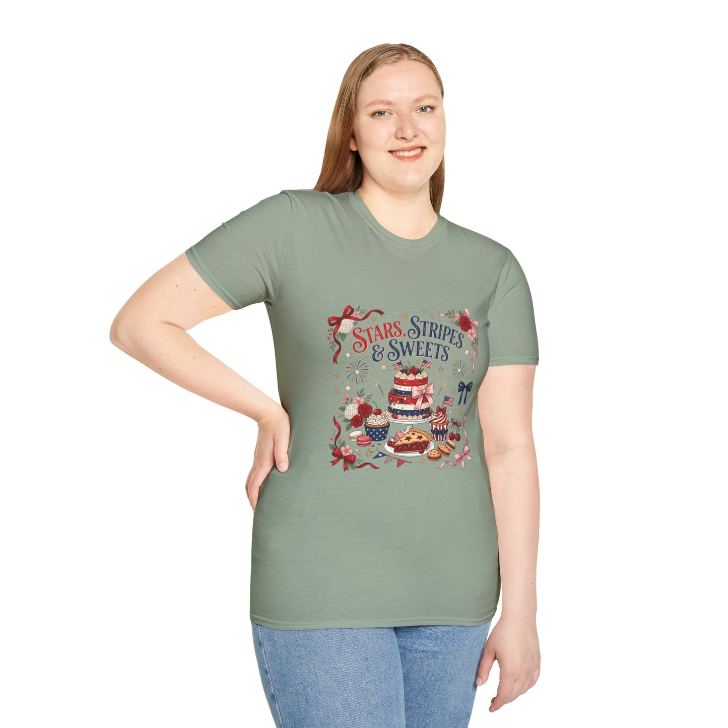 Stars, Stripes & Sweets T-Shirt — Patriotic 4th of July Dessert Graphic Tee