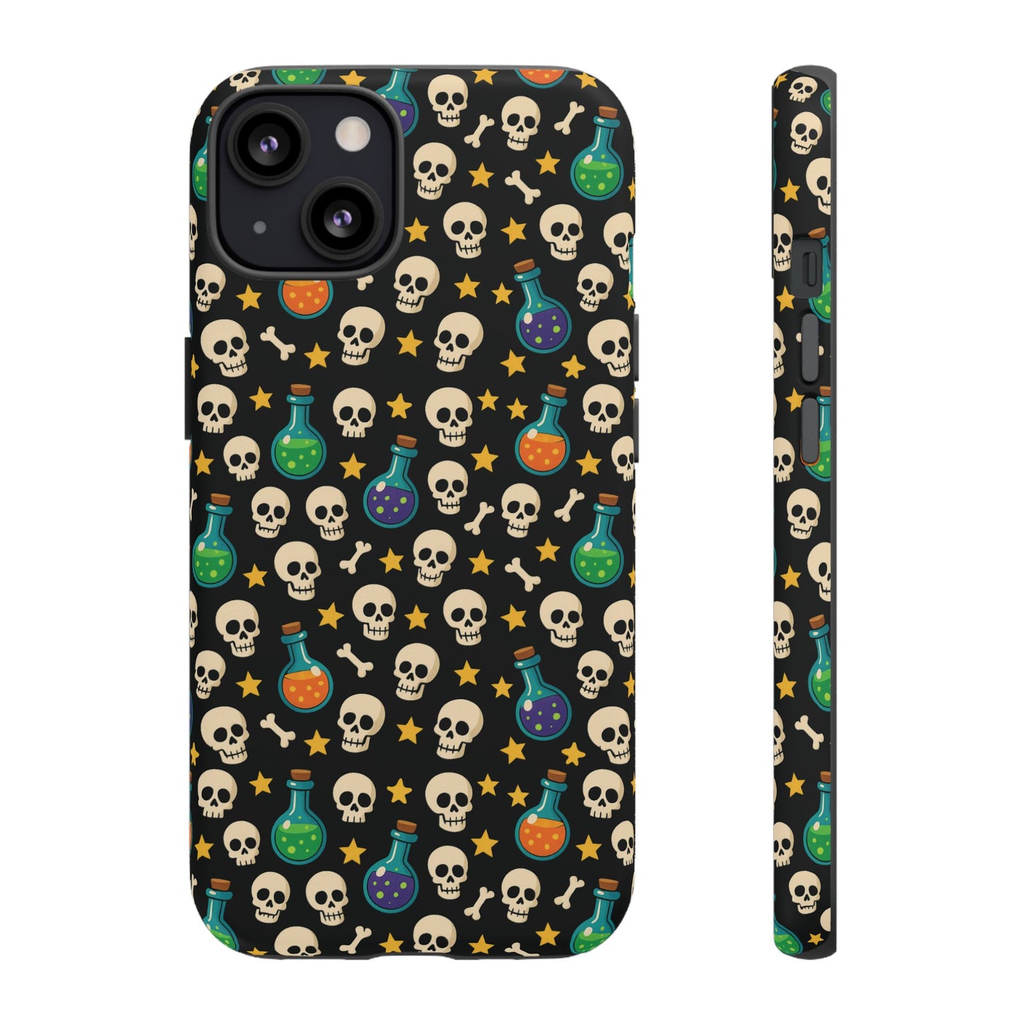 Skull & Potion Phone Case, Trendy Cell Phone Cover, Halloween Gift, Gothic Phone Accessory, Spooky Style Case, Tough Cases