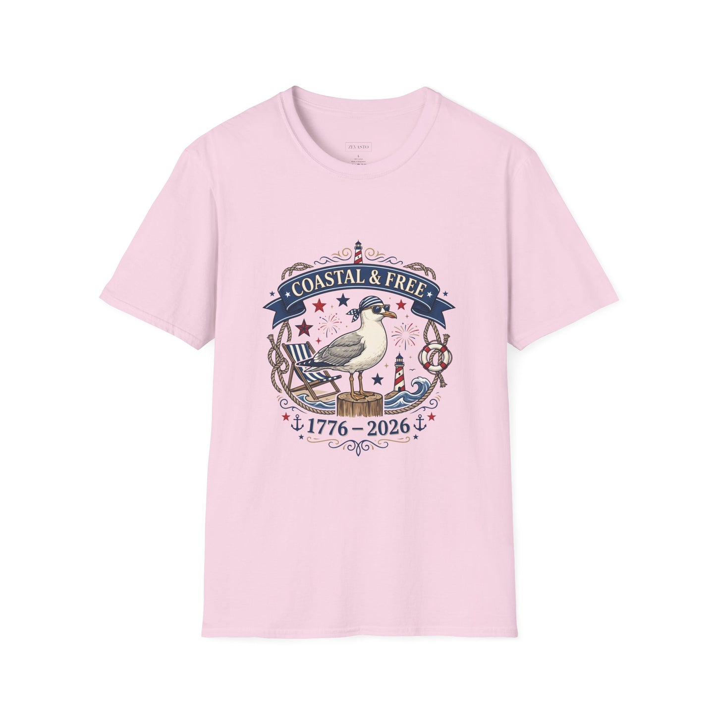 Coastal & Free Seagull T-Shirt — Patriotic 4th of July Tee