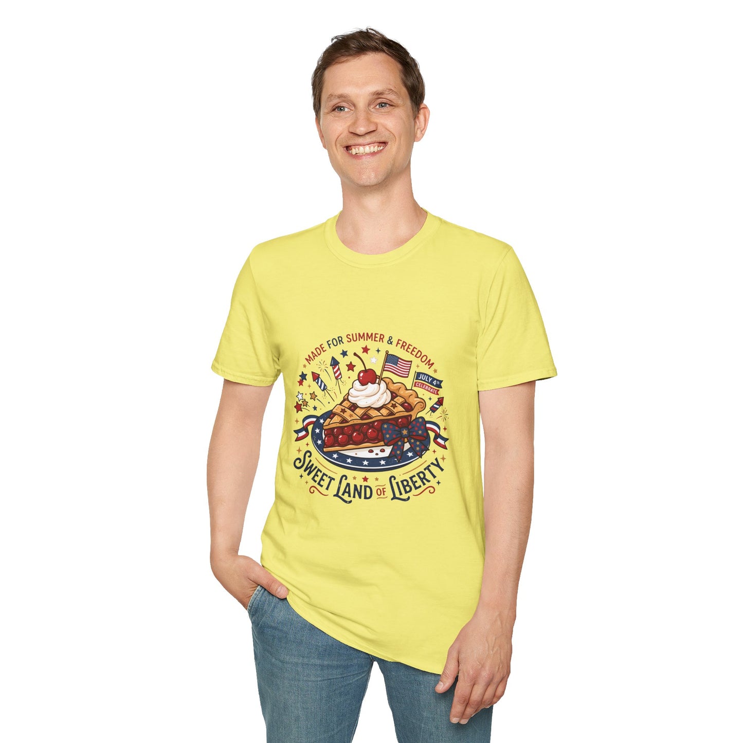 Sweet Land of Liberty Pie T-Shirt — Patriotic 4th of July Dessert Graphic Tee