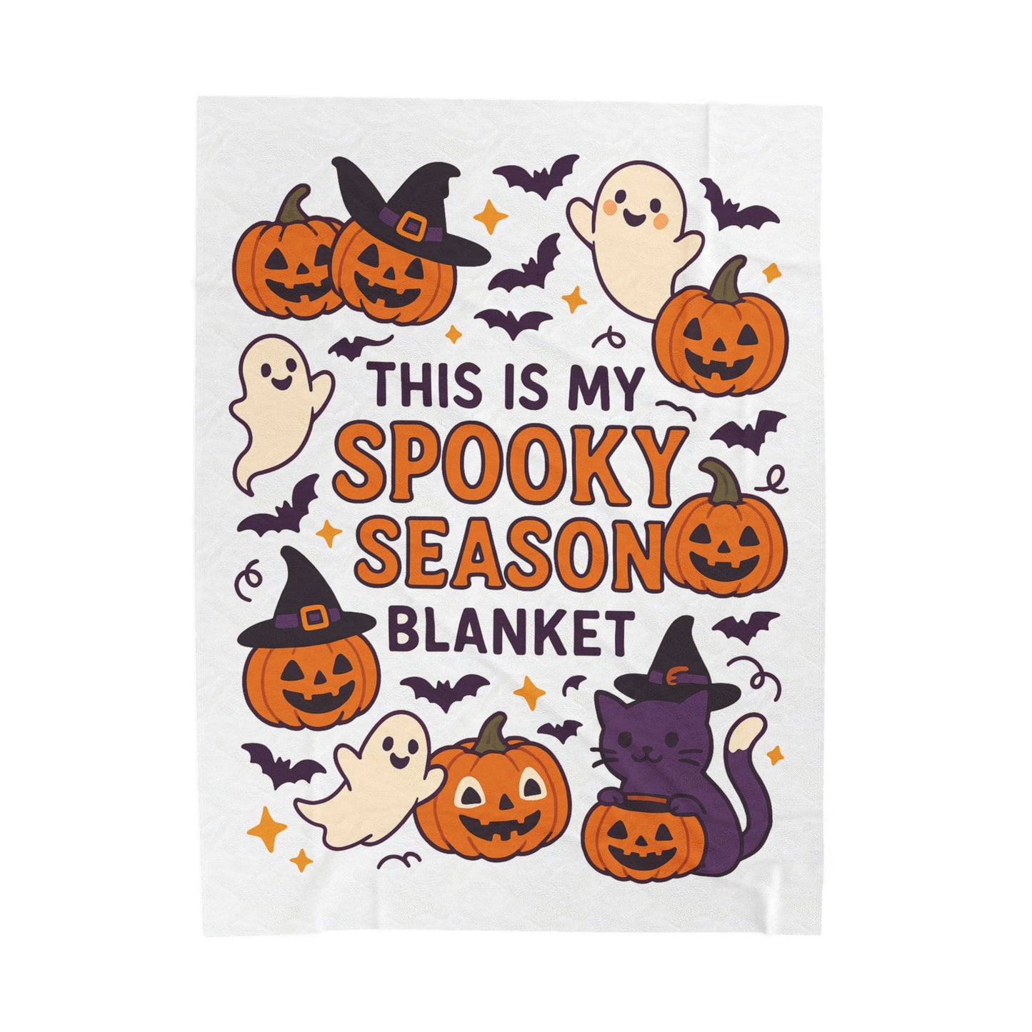 Halloween Themed Velveteen Plush Blanket, Cozy-Spooky Blanket