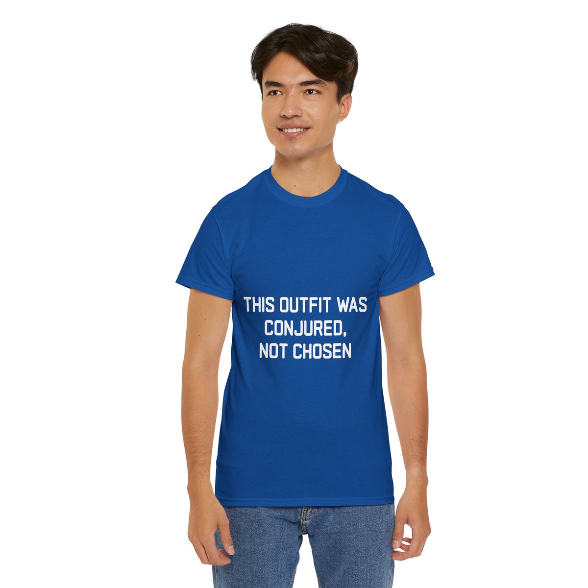 Unisex Heavy Cotton Tee - 'This Outfit Was Conjured, Not Chosen' - Funny Halloween T-shirt