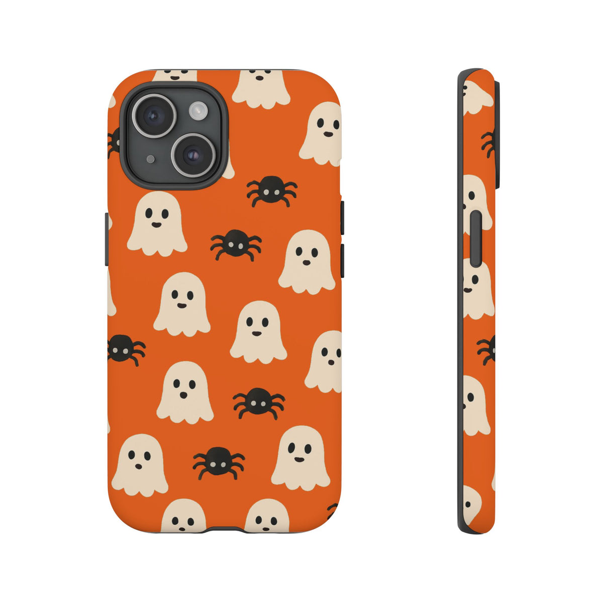 Cute Halloween Phone Case with Ghosts and Spiders, Spooky Gift, Fall Accessory, Unique Halloween Decor, Mobile Protection