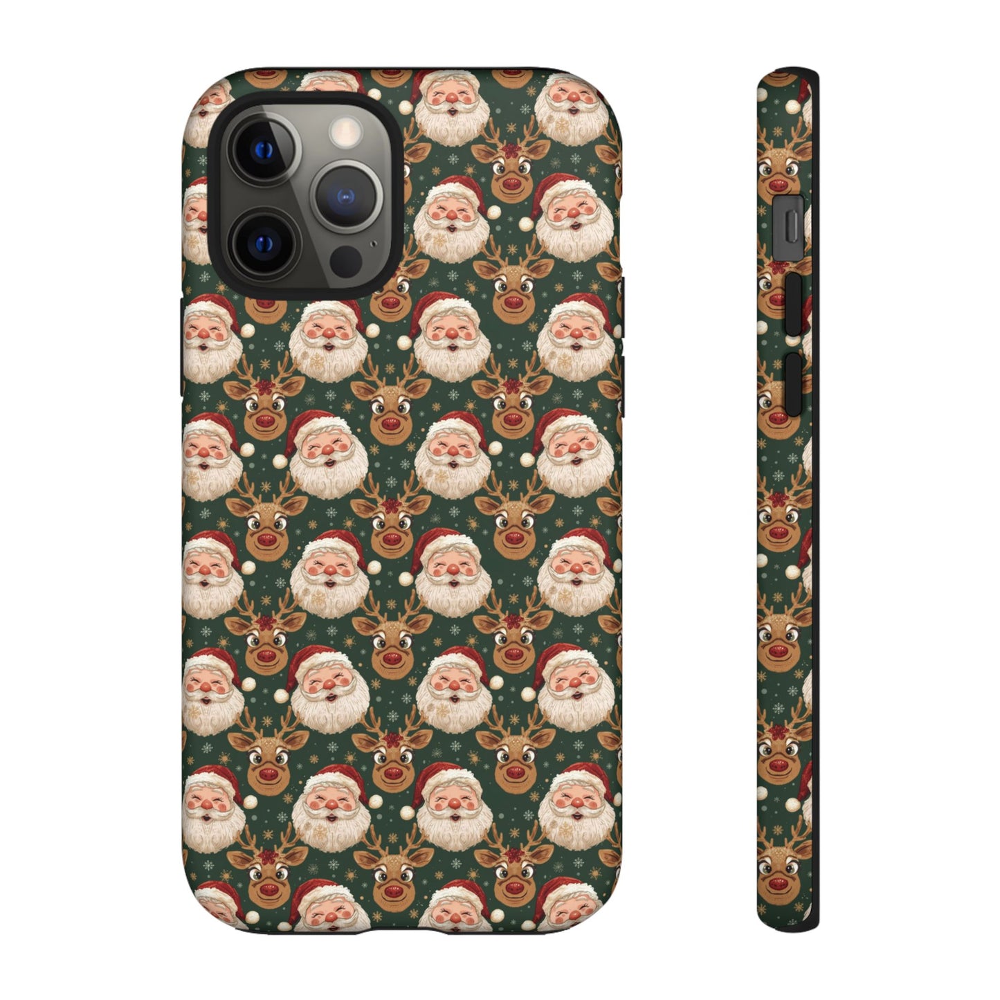 Christmas Santa-Reindeer Phone Case, Dual Layer Phone Case for Iphone 17, 16, 15, 14, 13, 12, 11 & Samsung