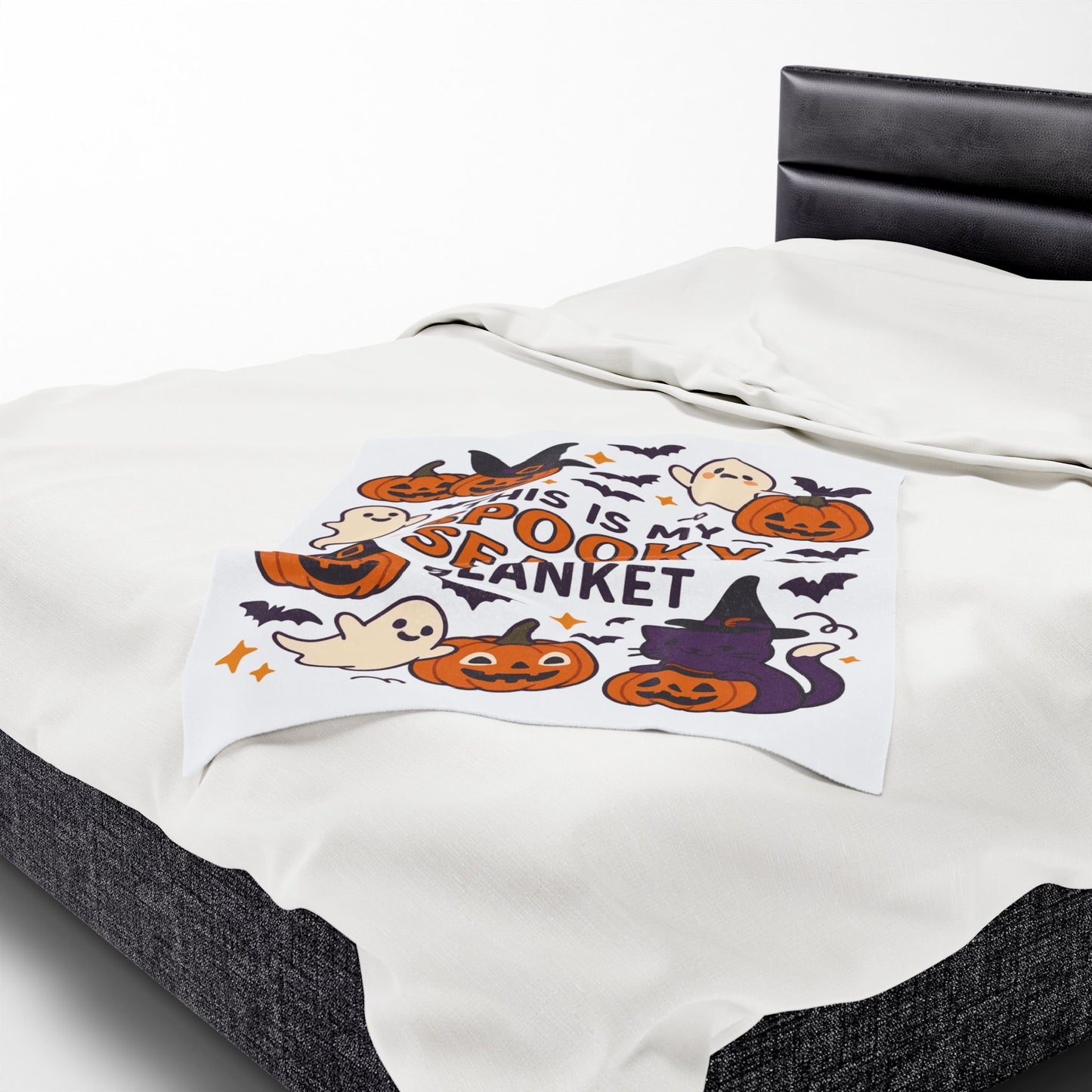 Halloween Themed Velveteen Plush Blanket, Cozy-Spooky Blanket