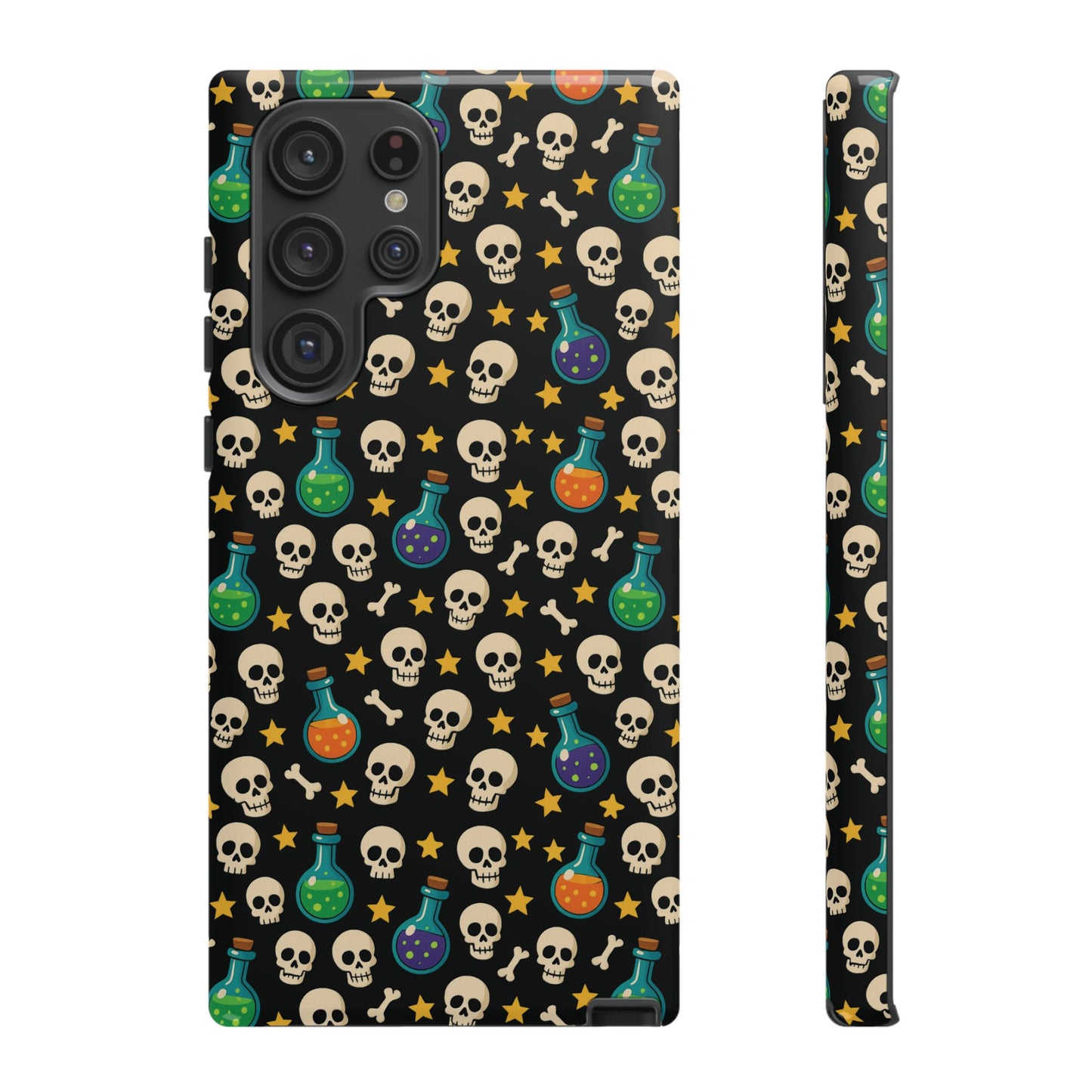 Skull & Potion Phone Case, Trendy Cell Phone Cover, Halloween Gift, Gothic Phone Accessory, Spooky Style Case, Tough Cases