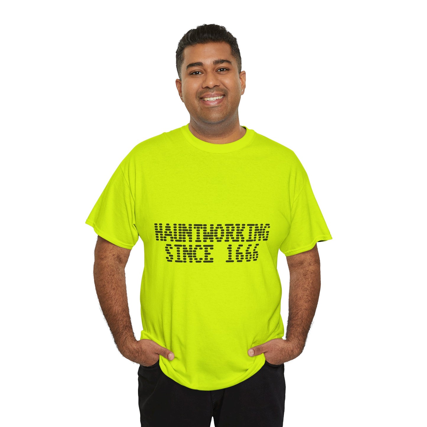 Hauntworking Since 1666-Cotton Tee, Halloween-Themed Tshirt